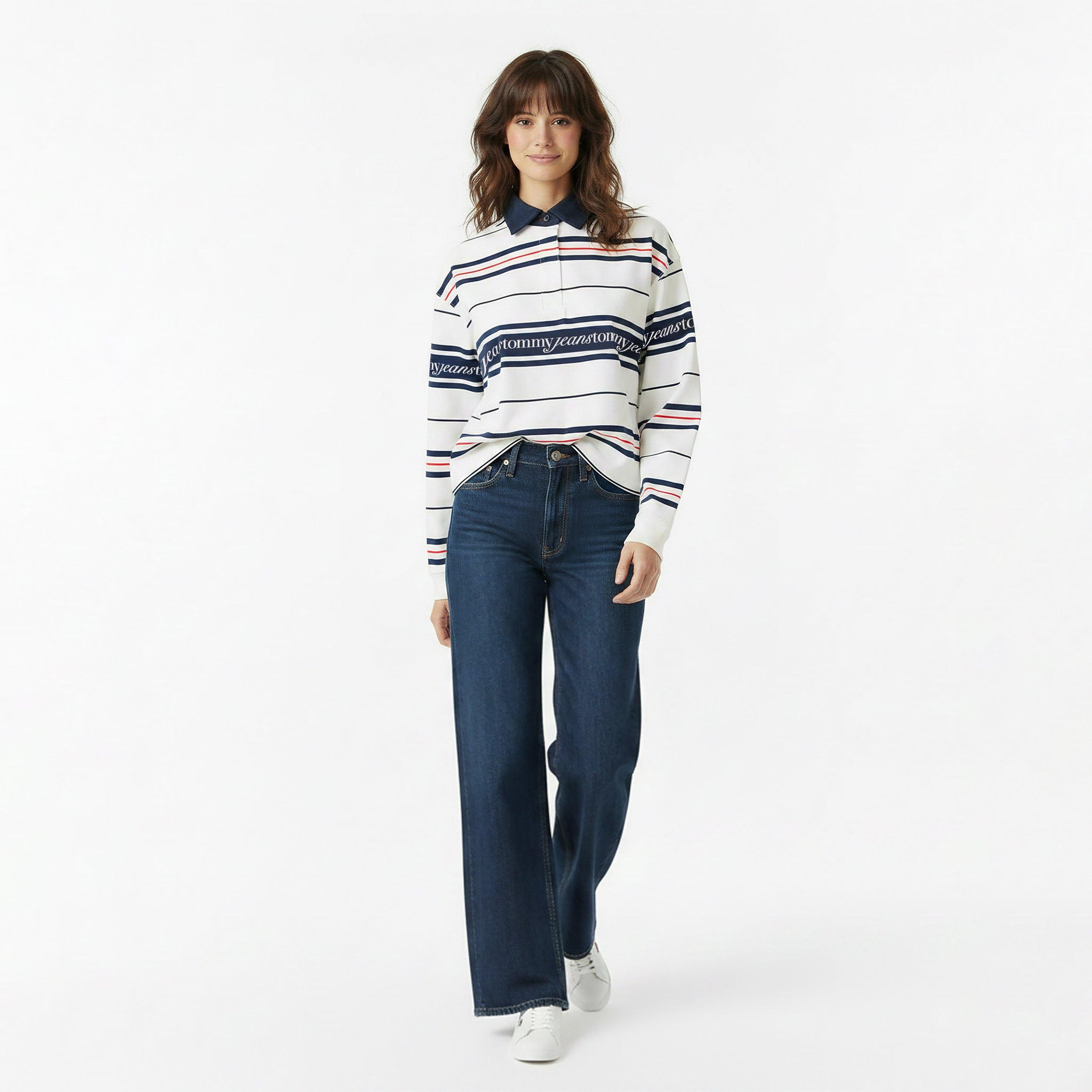 Ecru - Tommy Jeans - Women's Rugby Polo Shirt - 5