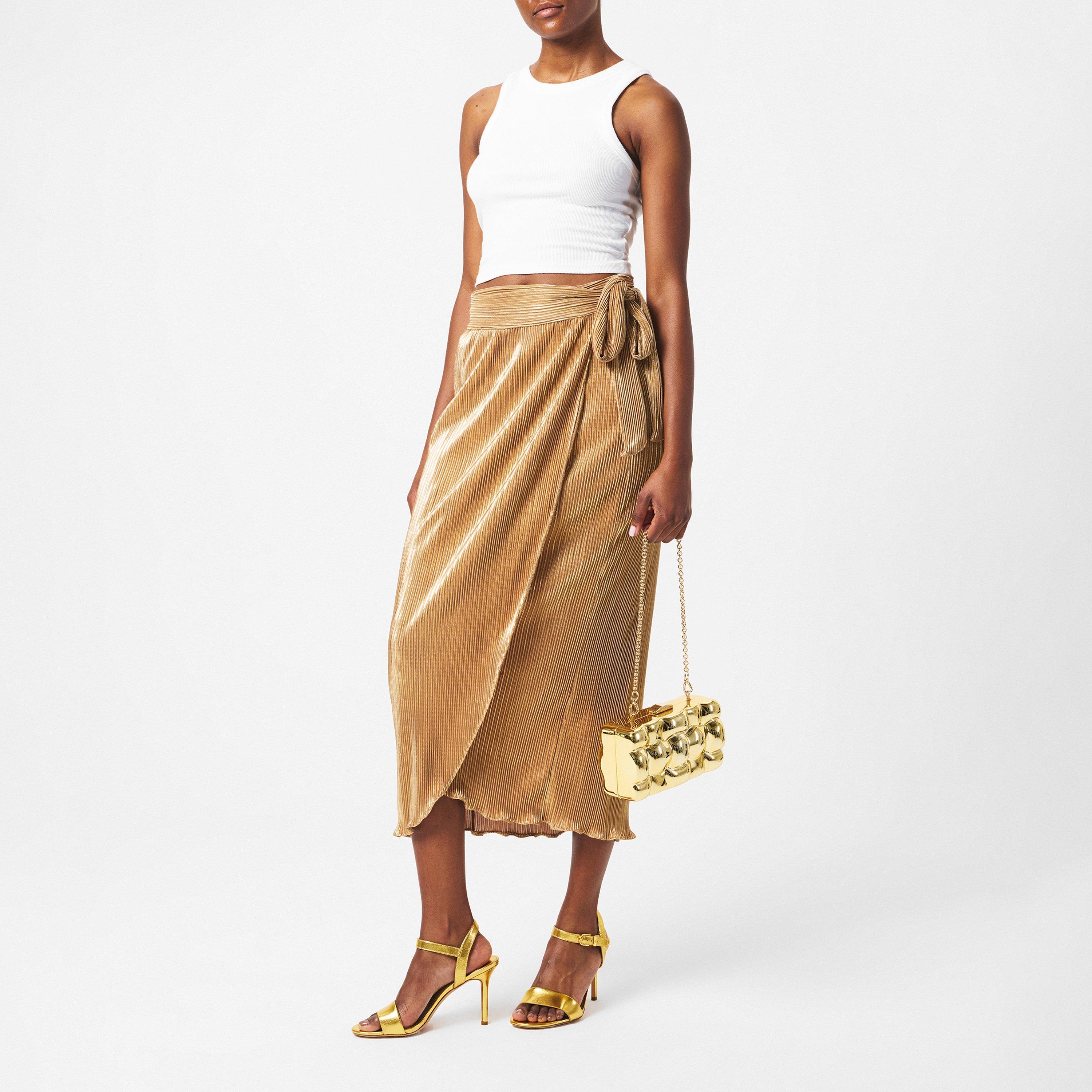 Gold - Never Fully Dressed - Gold Plisse Jaspre Skirt - 6