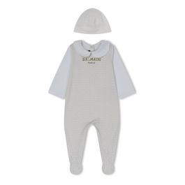 Balmain 2 Piece Logo All In One Set Babies