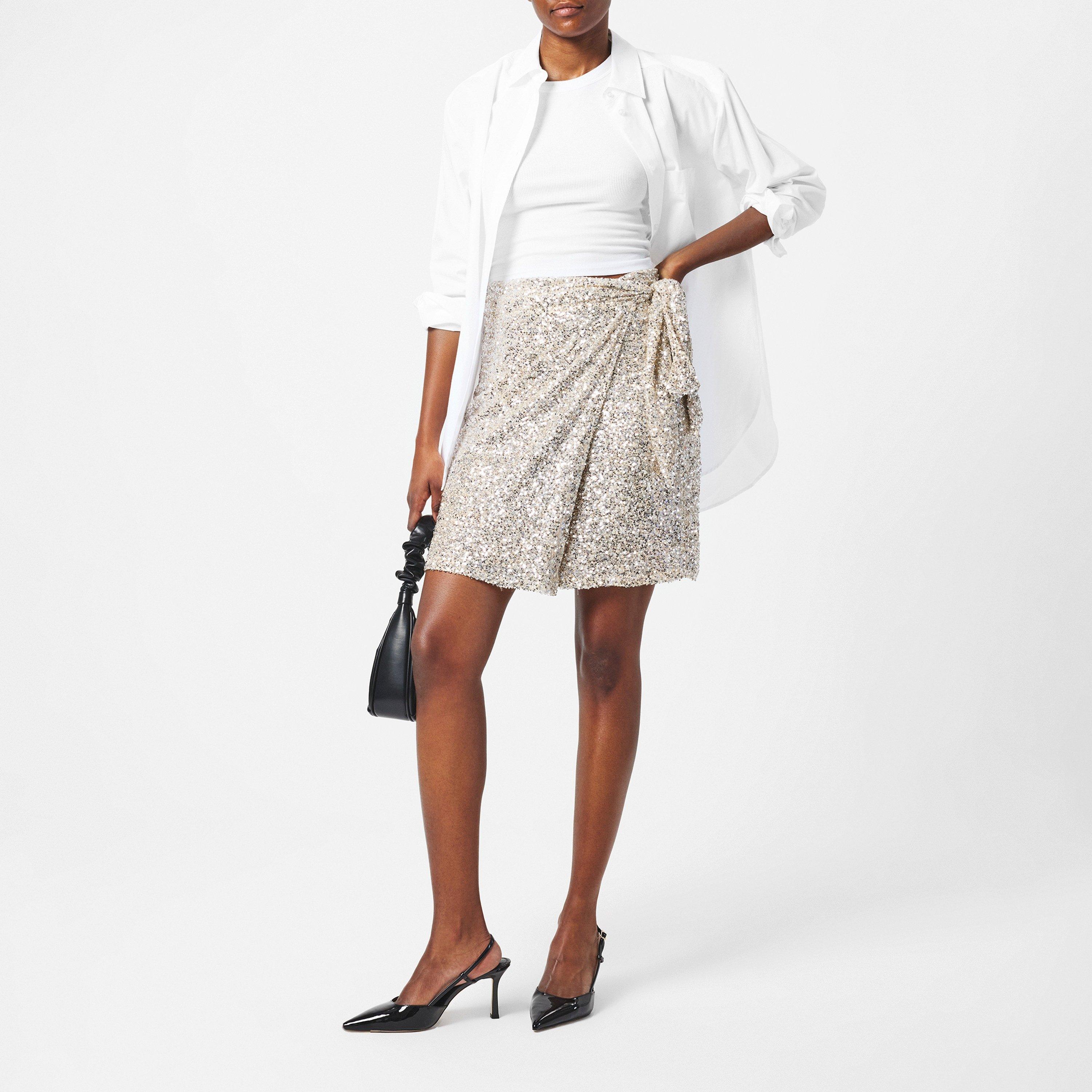 Silver - Never Fully Dressed - Sequin Jaspre Mini Skirt - 6