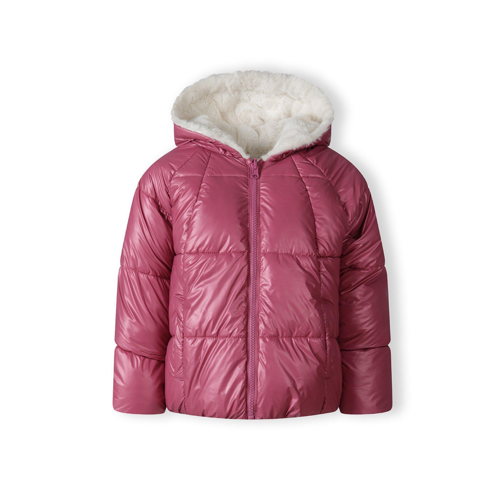Mauve - Minoti - Girls padded reversible jacket metallic purple - 1