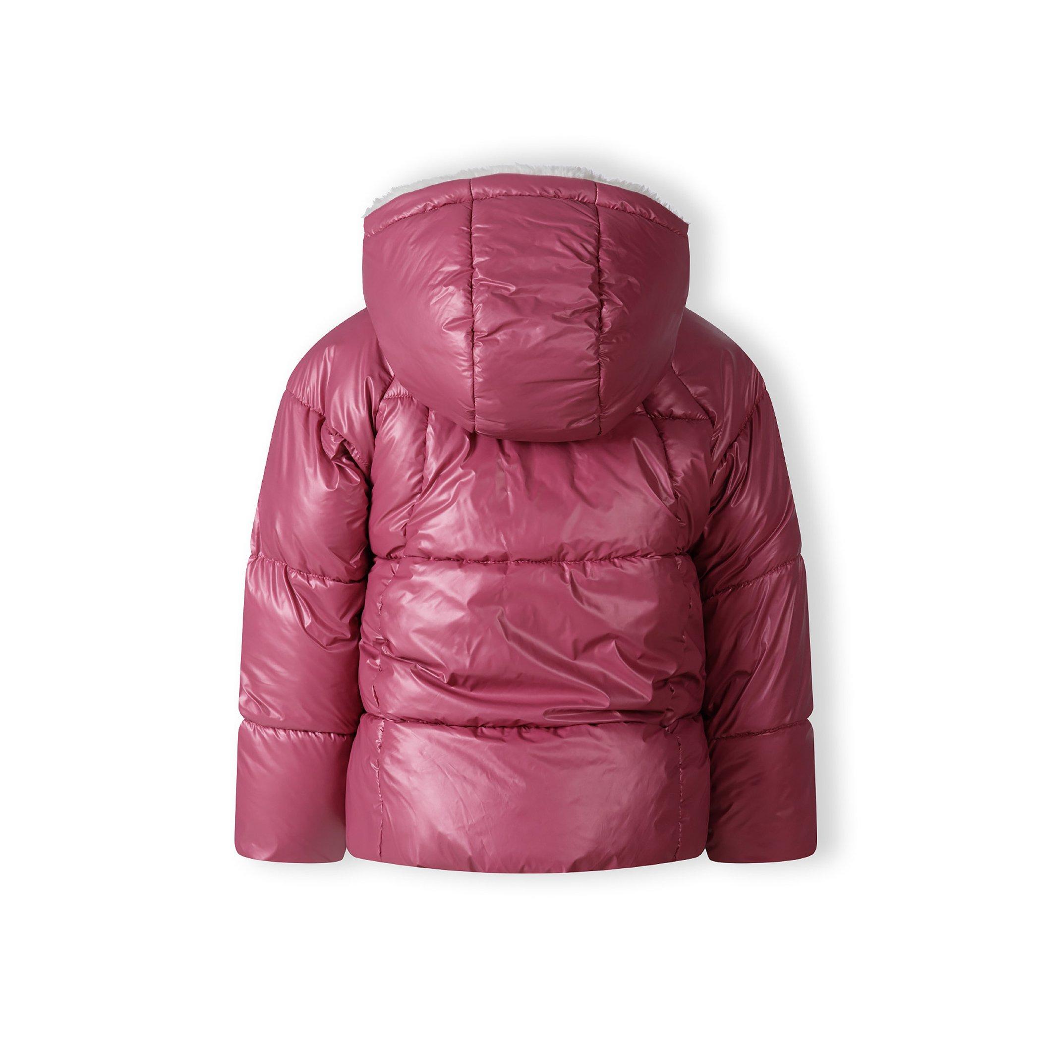 Mauve - Minoti - Girls padded reversible jacket metallic purple - 4