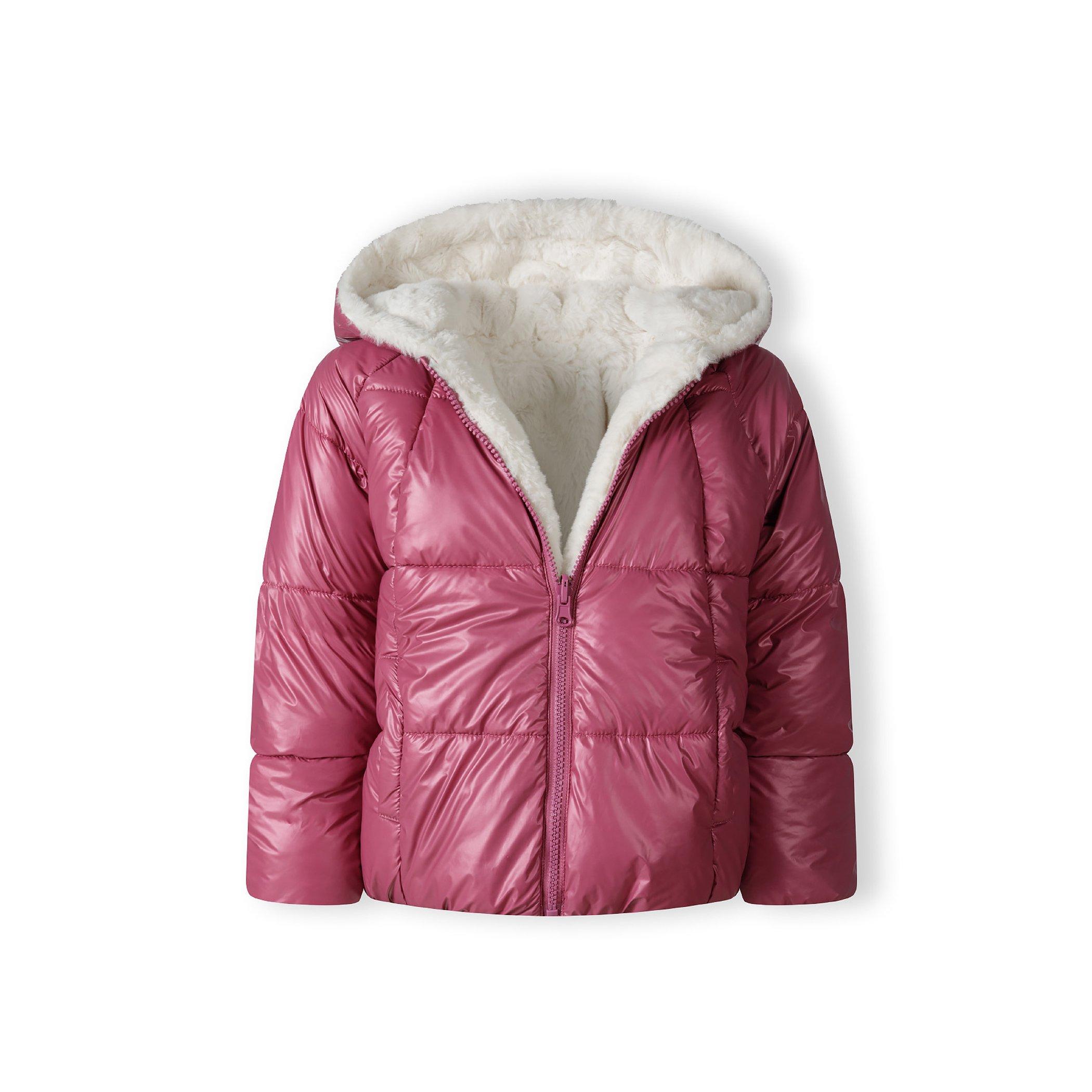 Mauve - Minoti - Girls padded reversible jacket metallic purple - 5