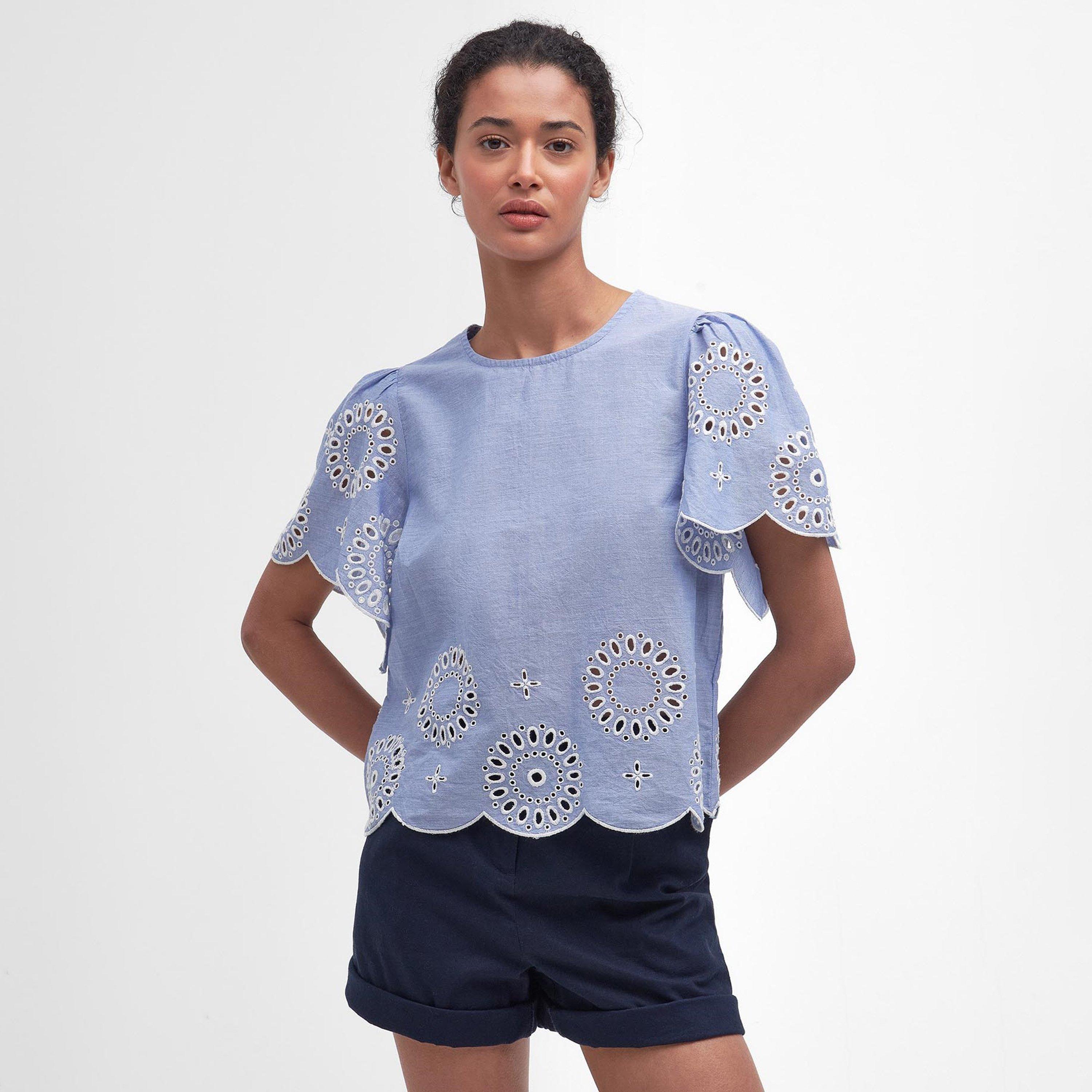 Blue Mist - Barbour - Juliette Embroidered Blouse - 2