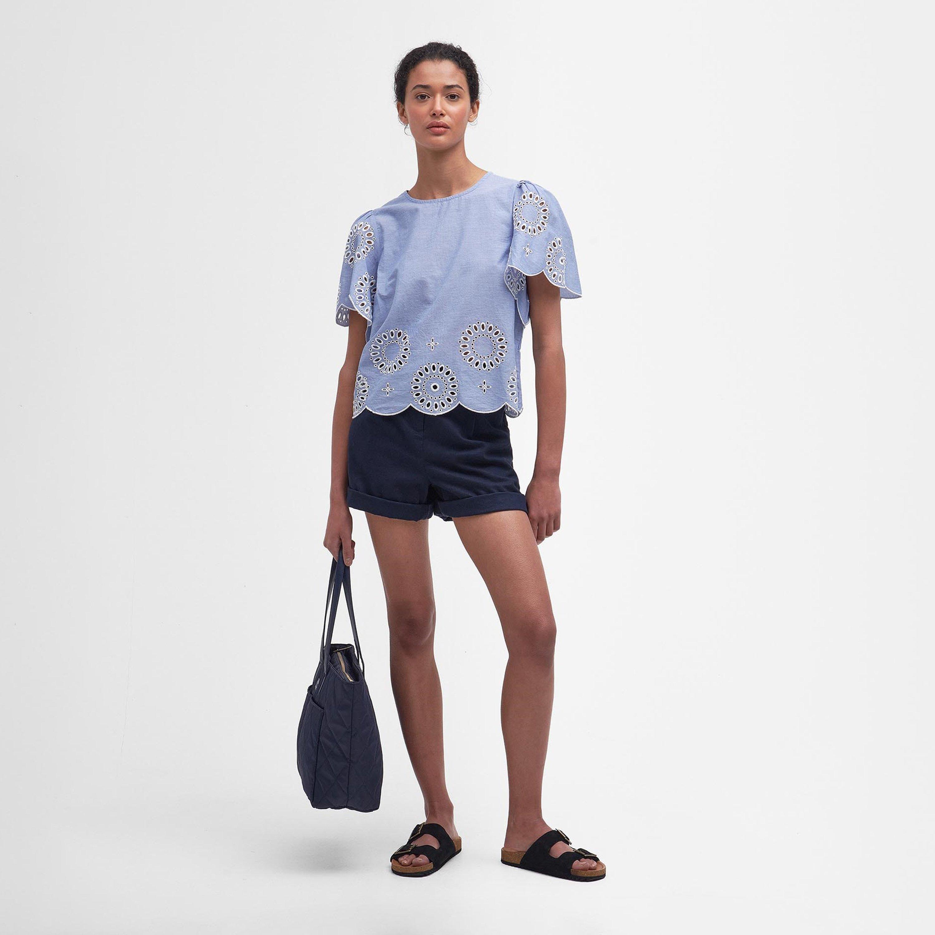 Blue Mist - Barbour - Juliette Embroidered Blouse - 5