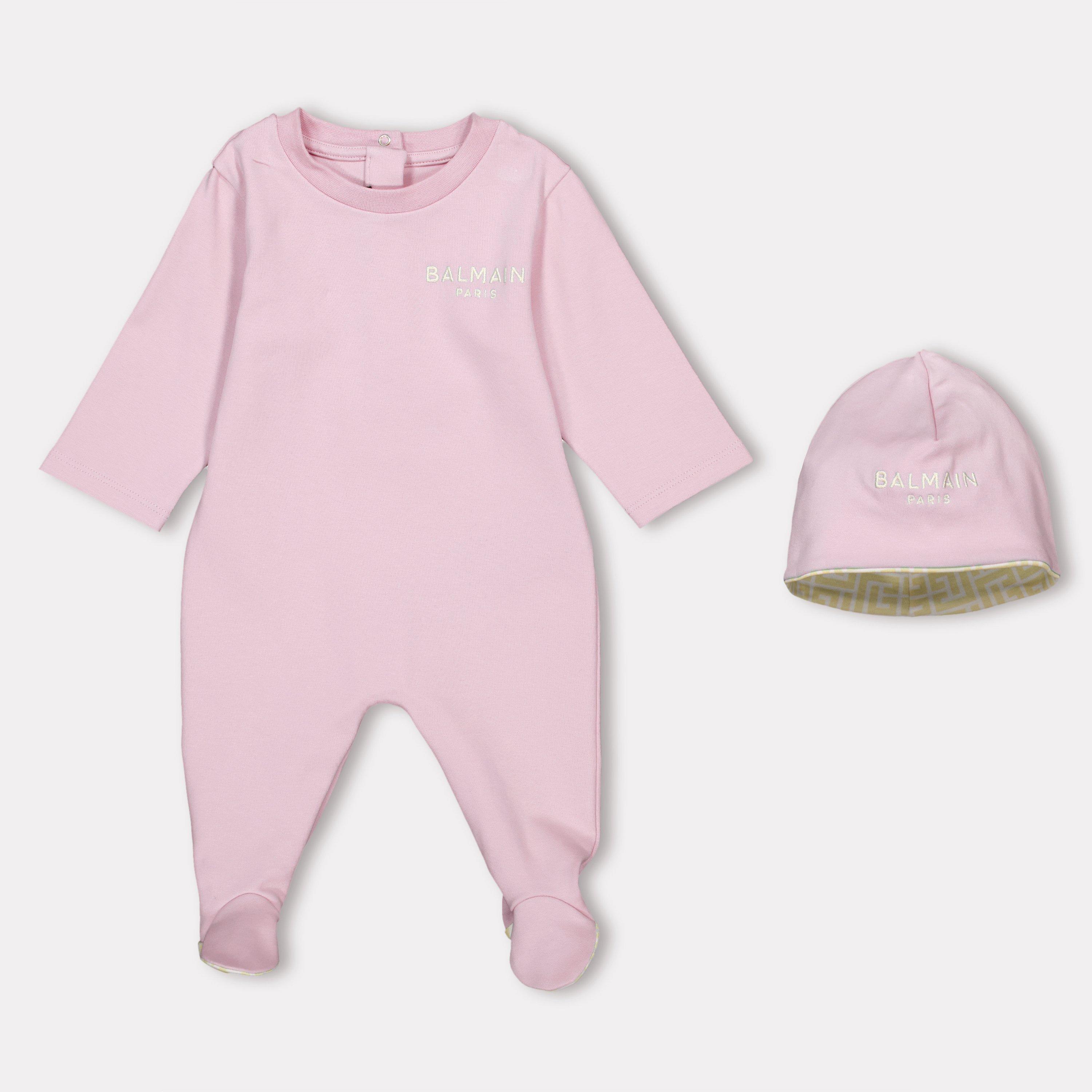 Pink 500BG - Balmain - Kids' Soft Breathable Snap-Button Onesie - 1