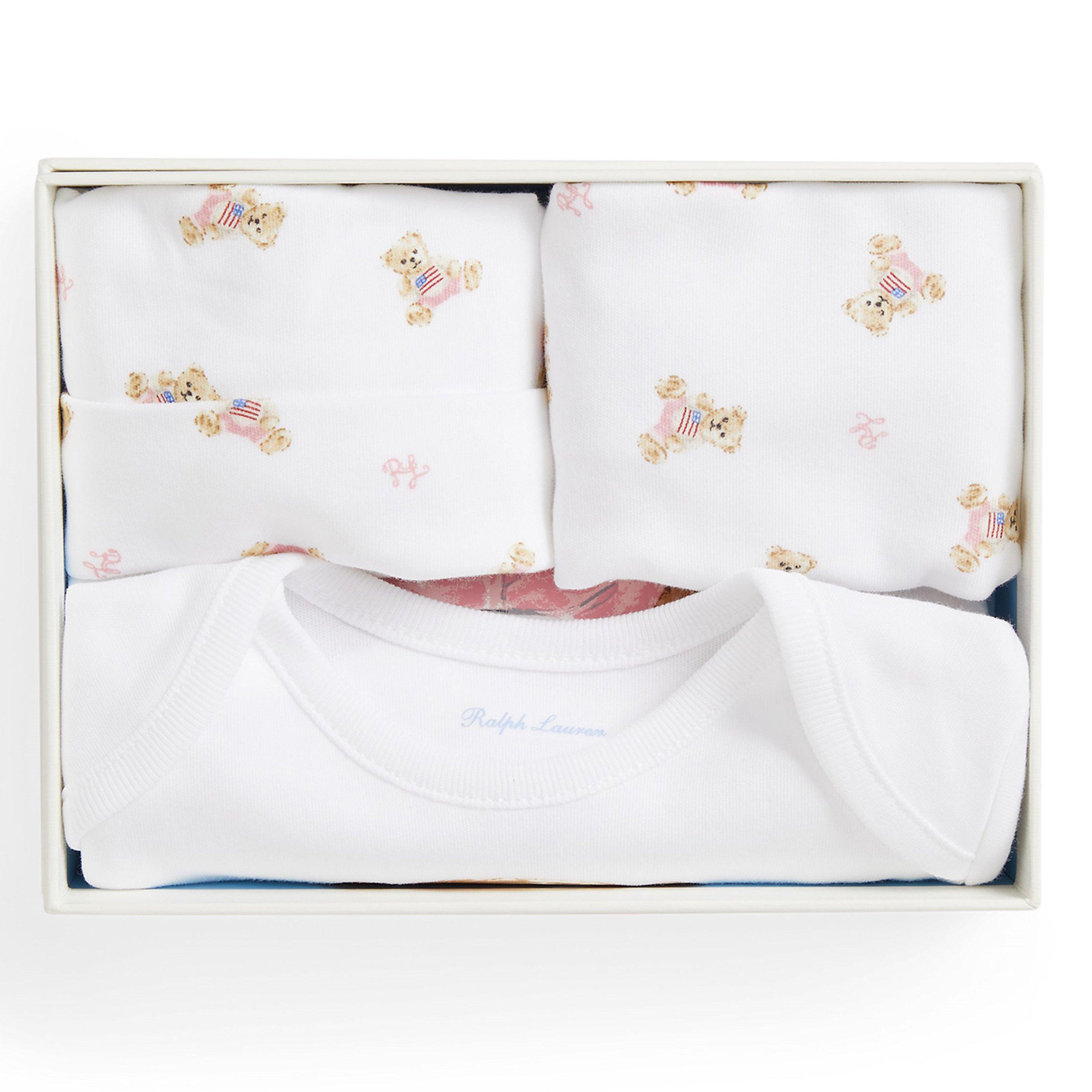 White/Pink - Polo Ralph Lauren - Kids' Bear Clothing Set - 2