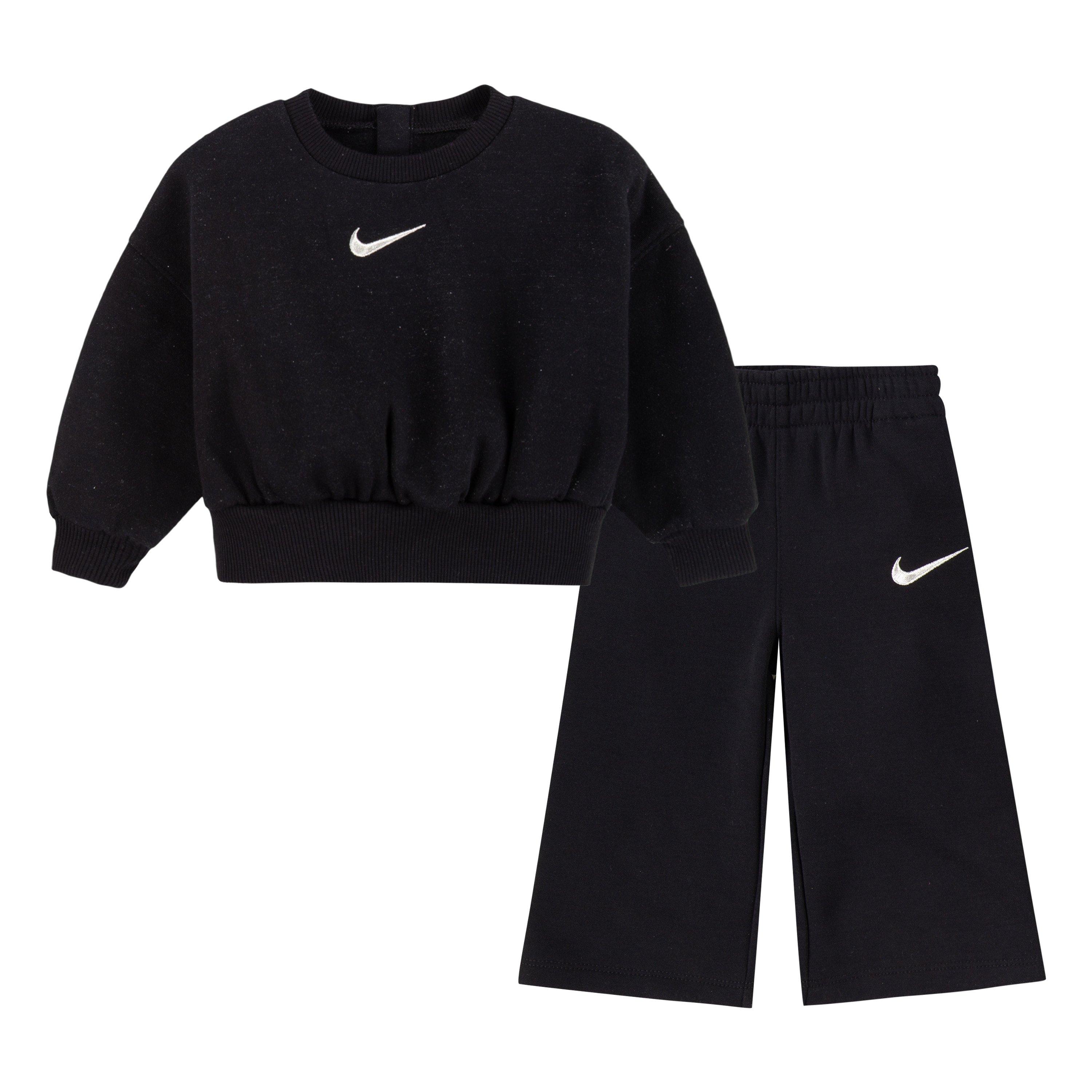 Black - Nike - Kids' Shine Crew Pant Top and Trouser Pyjama Set - 1
