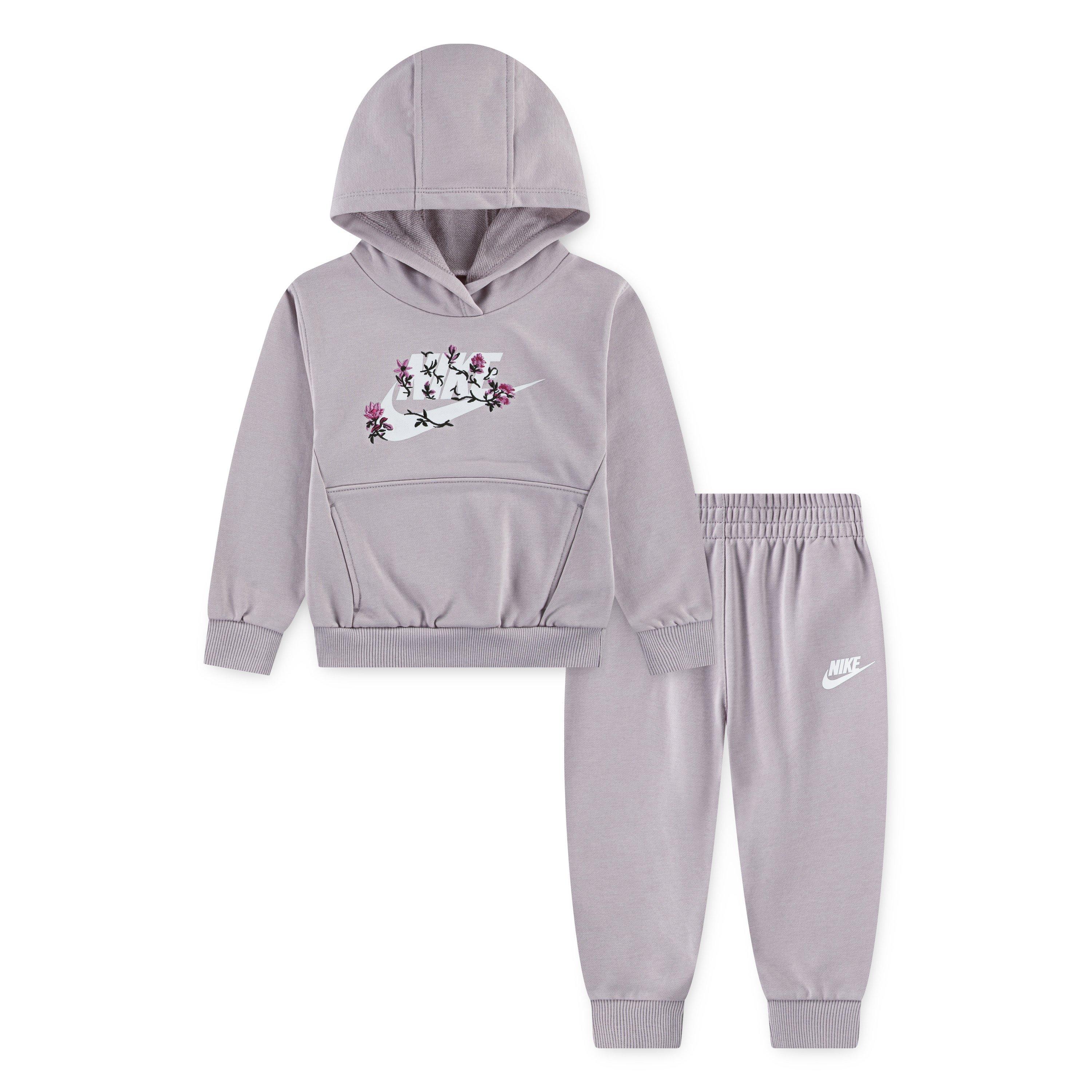 Platina Violet - Nike - Kids' Overhead Hoodie Jogger Fleece Tracksuit - 1