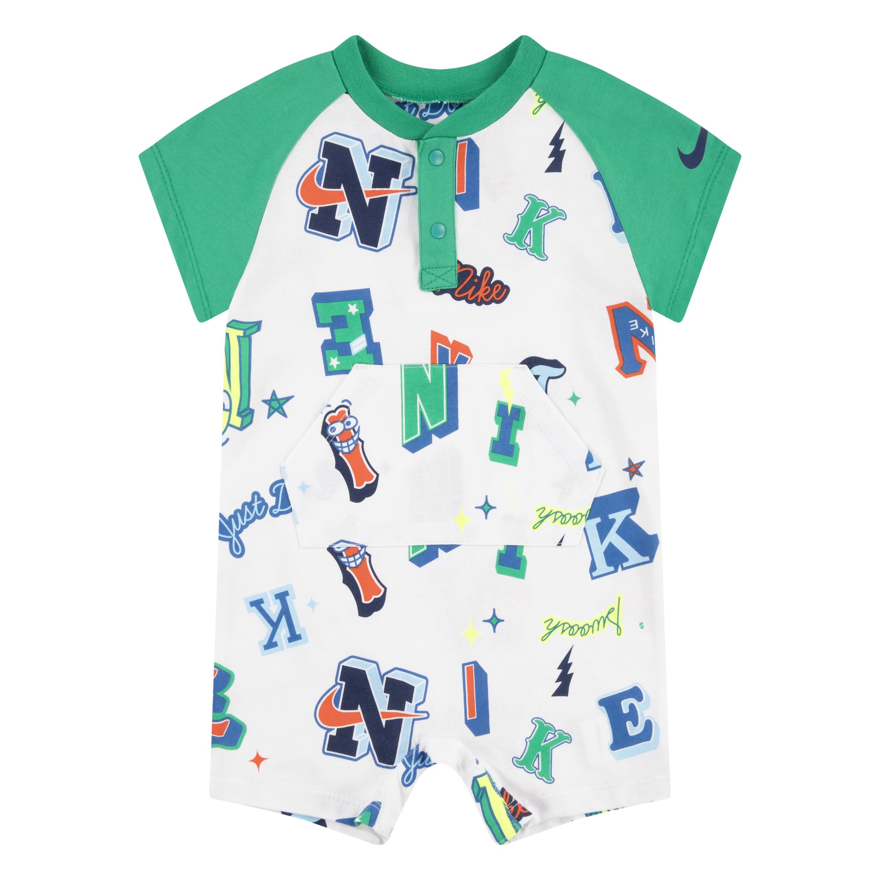 Nike  Kids' Next Gen All Over Print Tee Roma Onesies - White - 6-9 Mnth