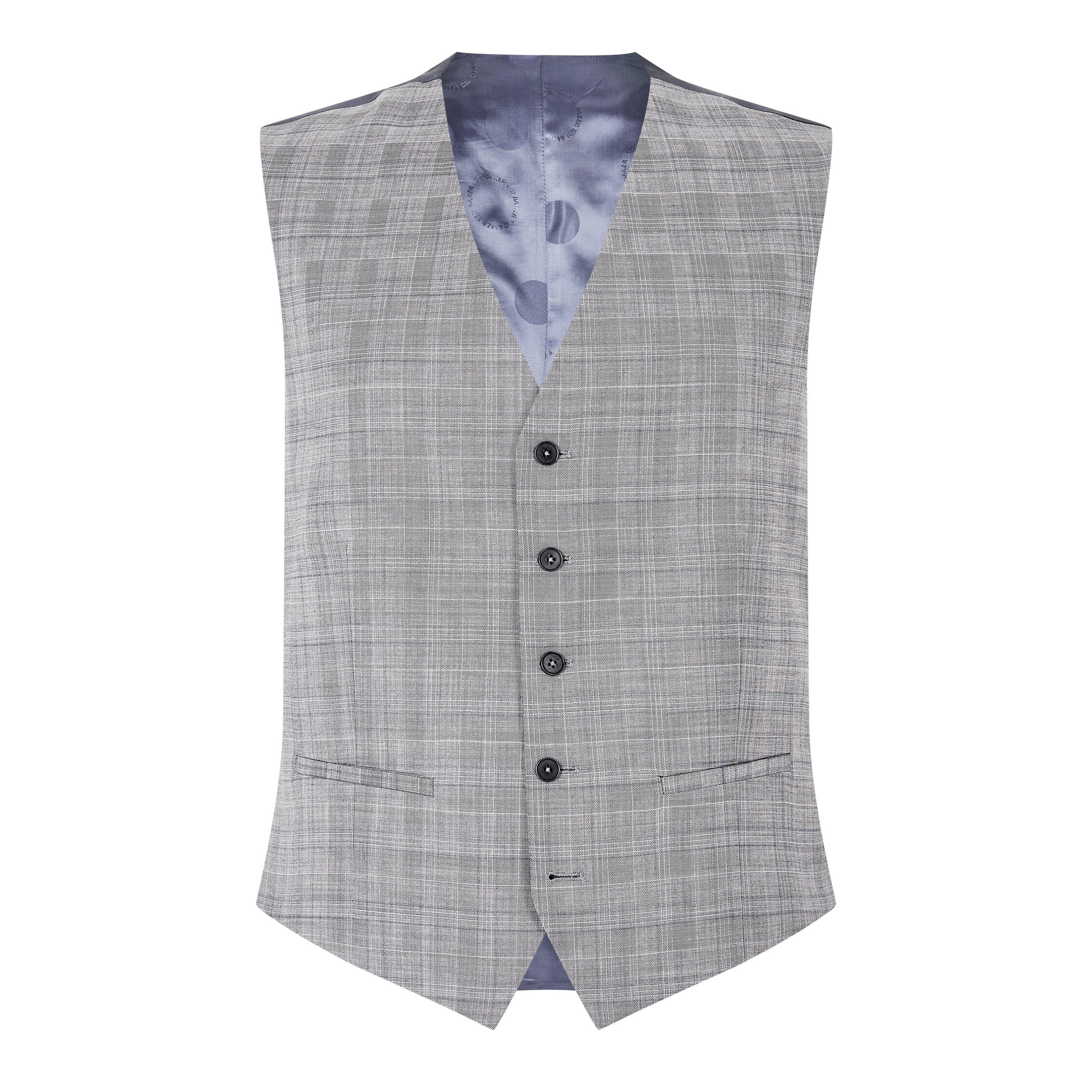 Cinzento - Ted Baker - Check Vest Waistcoat - 1