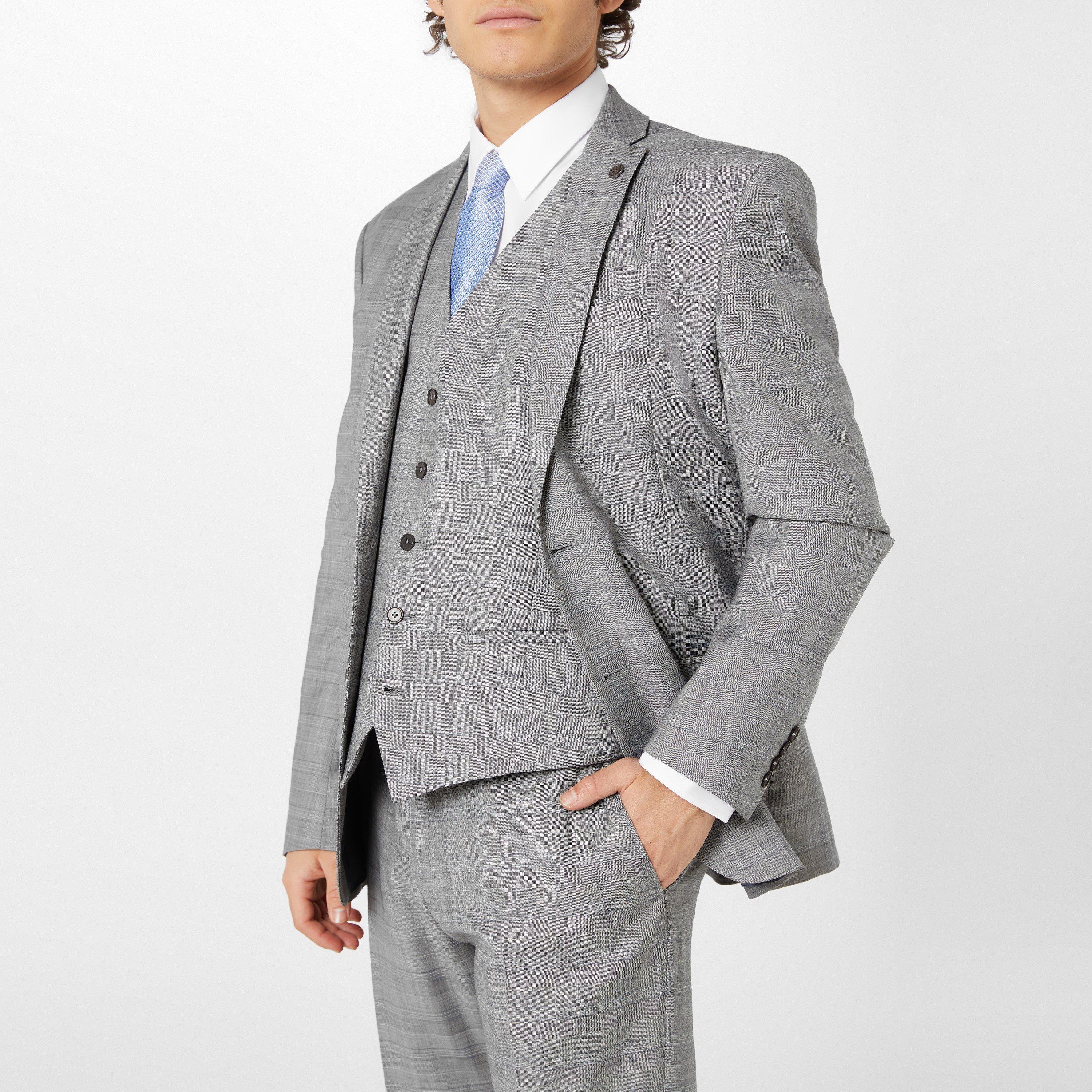 Cinzento - Ted Baker - Check Vest Waistcoat - 4
