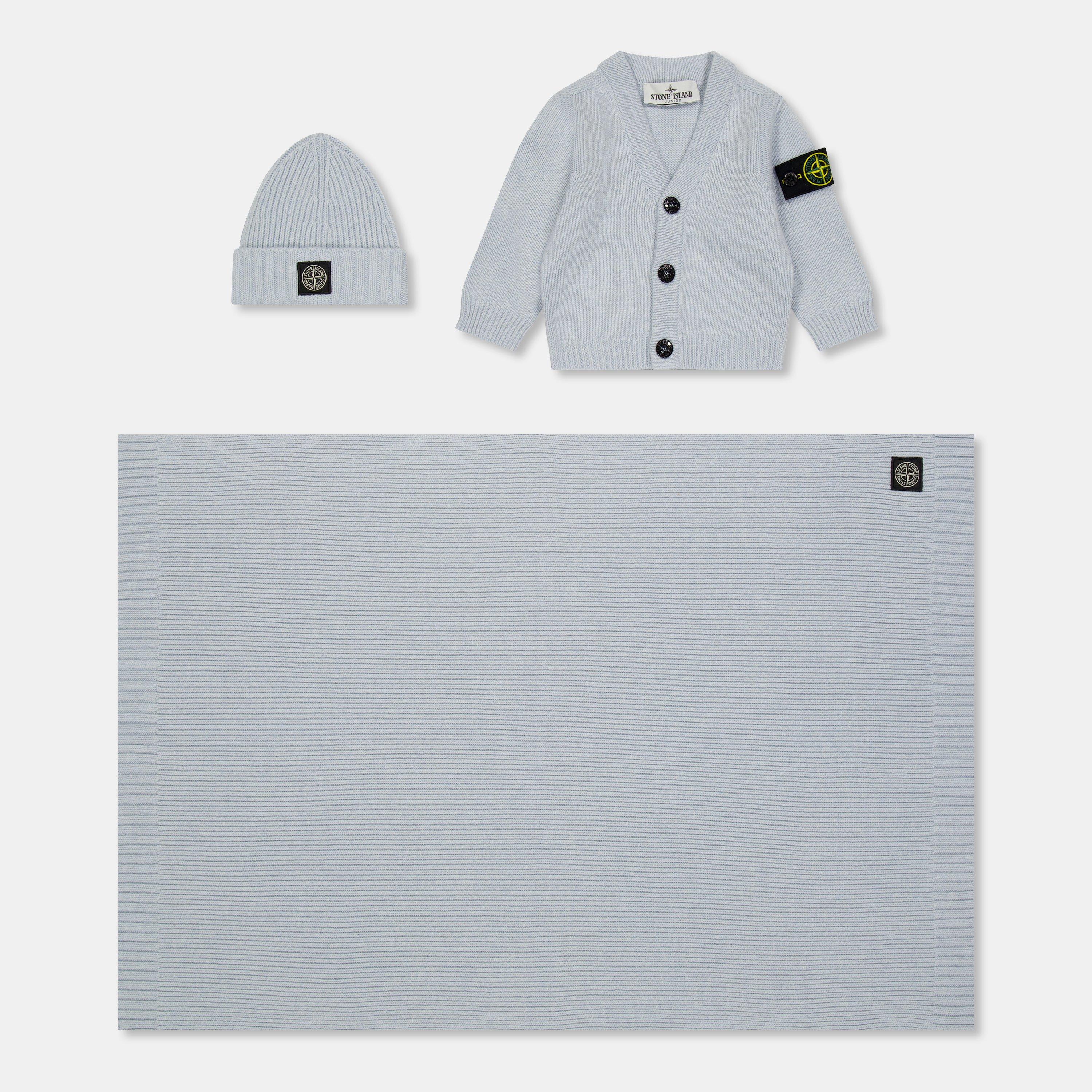 Stone Island Kids' Cardigan Set - Azzurro V004A - Size 6-9 Mnth
