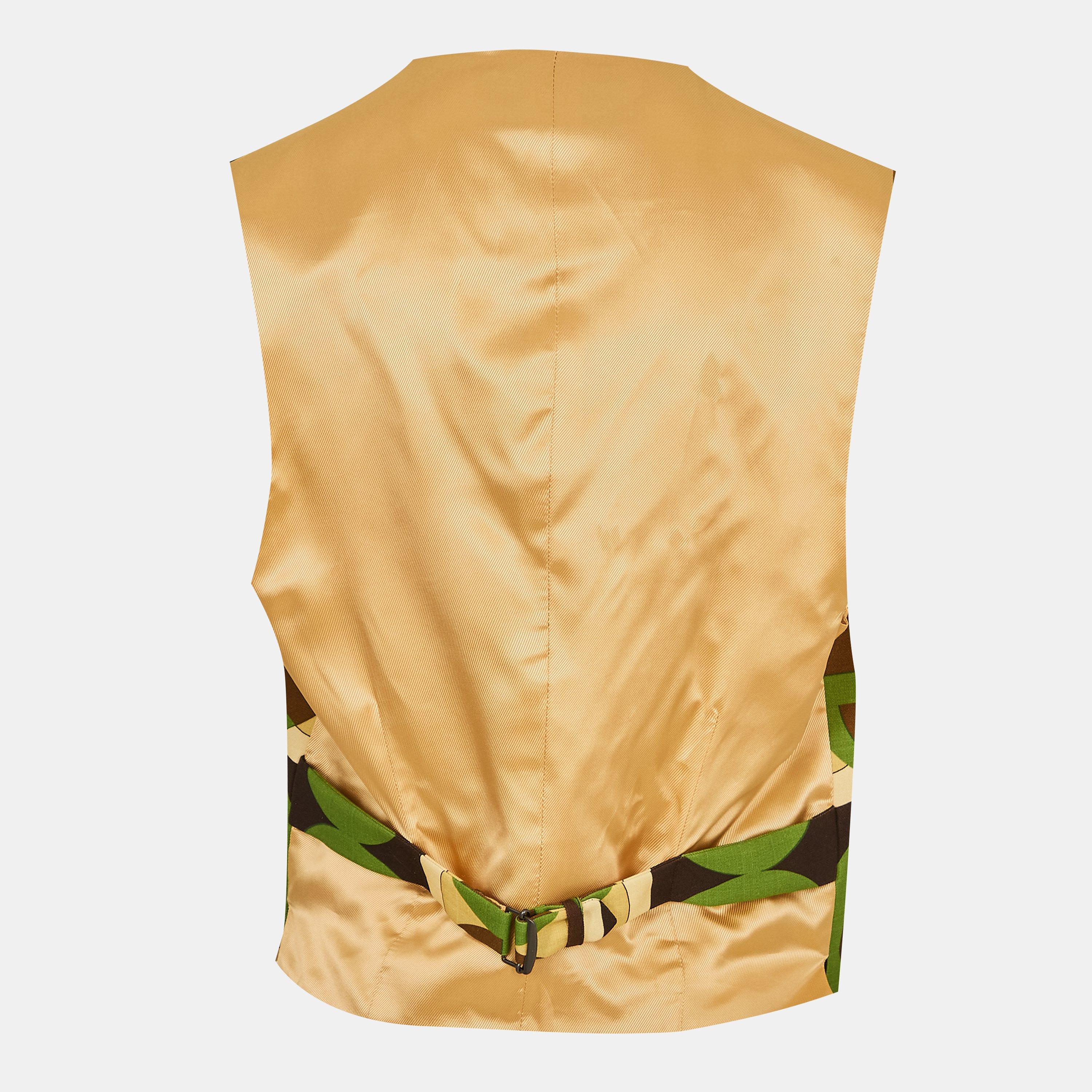 Drk Brwn/Ps/Mc - Gucci - Men's Pattern Waistcoat - 2