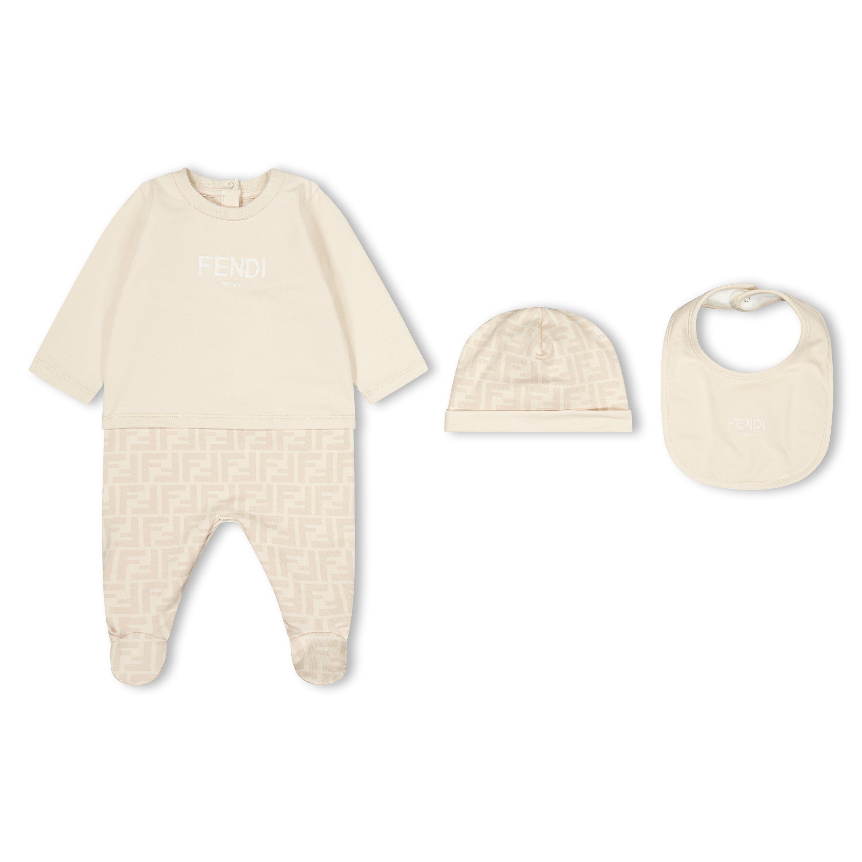Beige F19J5 - Fendi - Fendi 3pcs Baby Set Bb63 - 1