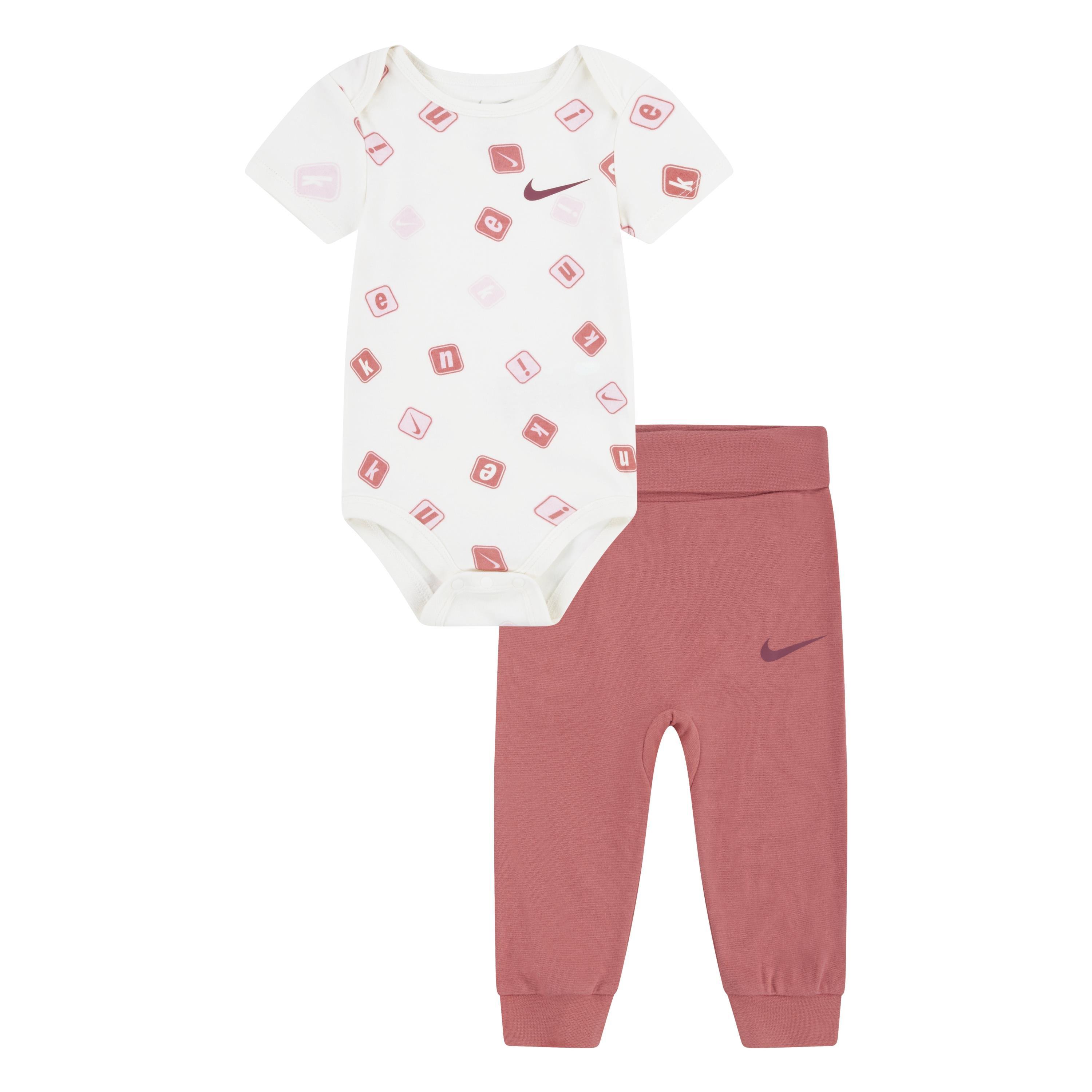 Nike  Newborn Kids' Aop Bodysuit Legging Set - Adobe - 0-6 Mnth