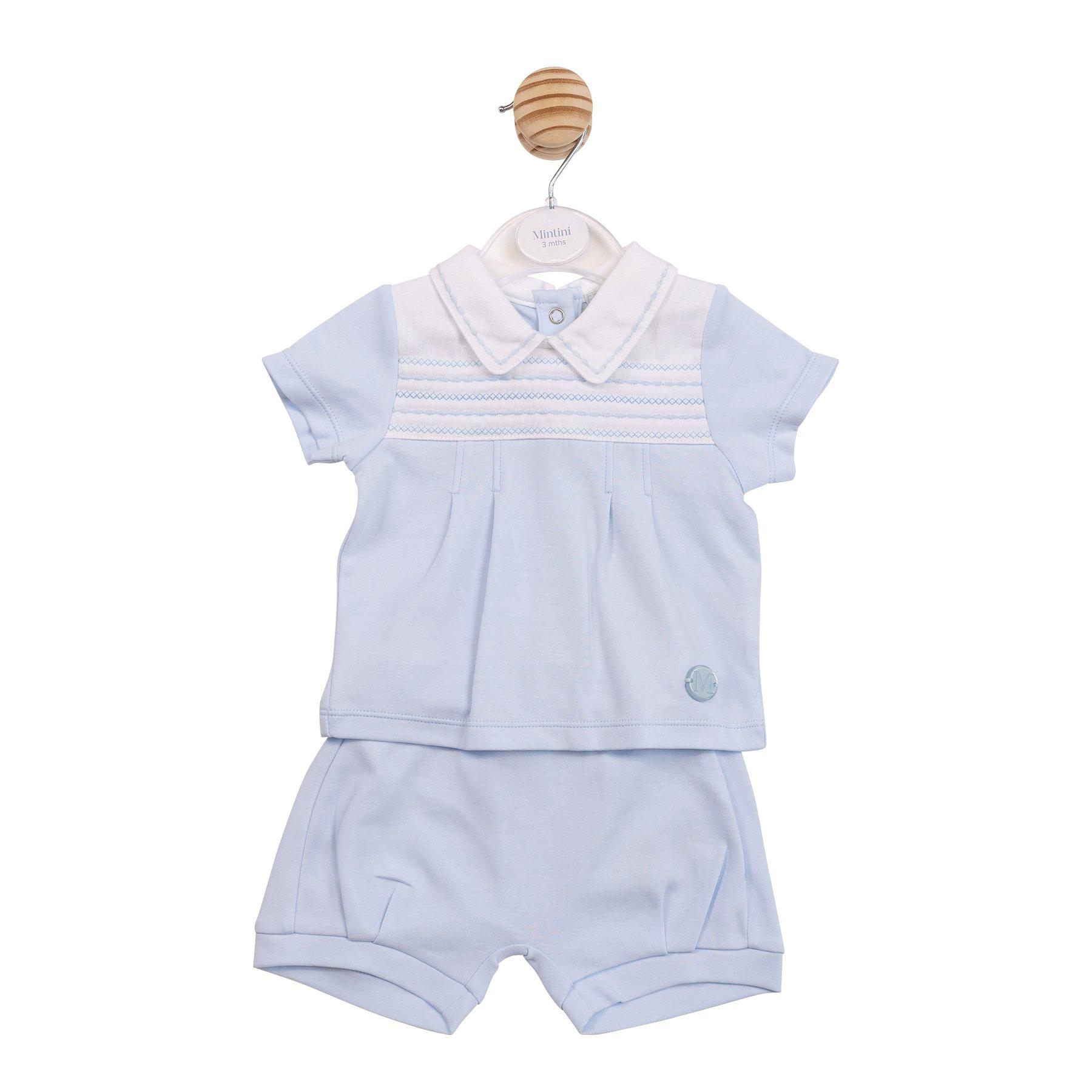 Blue - Mintini Baby - Baby Top and Bloomers Set - 1