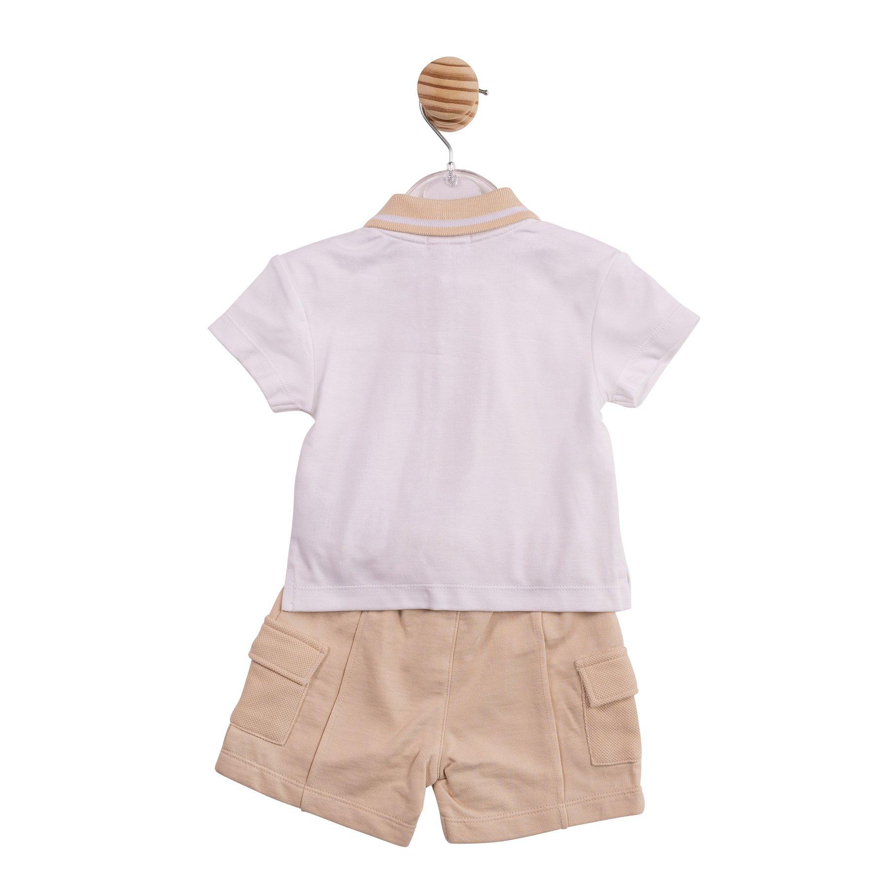 Weiß/Beige - Mintini Baby - Kids' Polo and Shorts Pyjama Set - 2