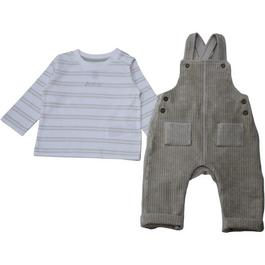 Firetrap Boys Striped Long-Sleeve Top & Corduroy Dungarees set