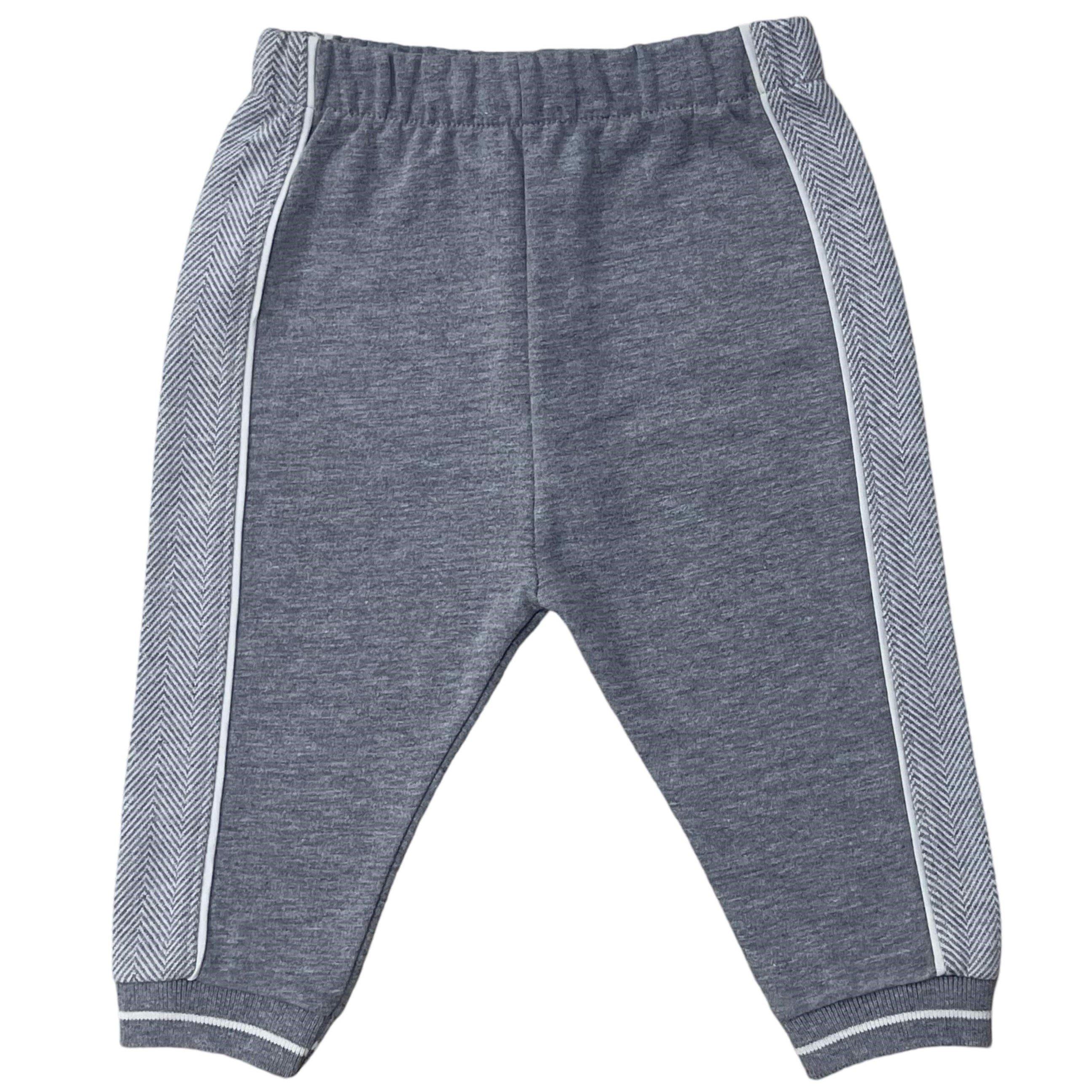 Grey - Firetrap - Boys Herringbone Polo & Jogger Set - 3