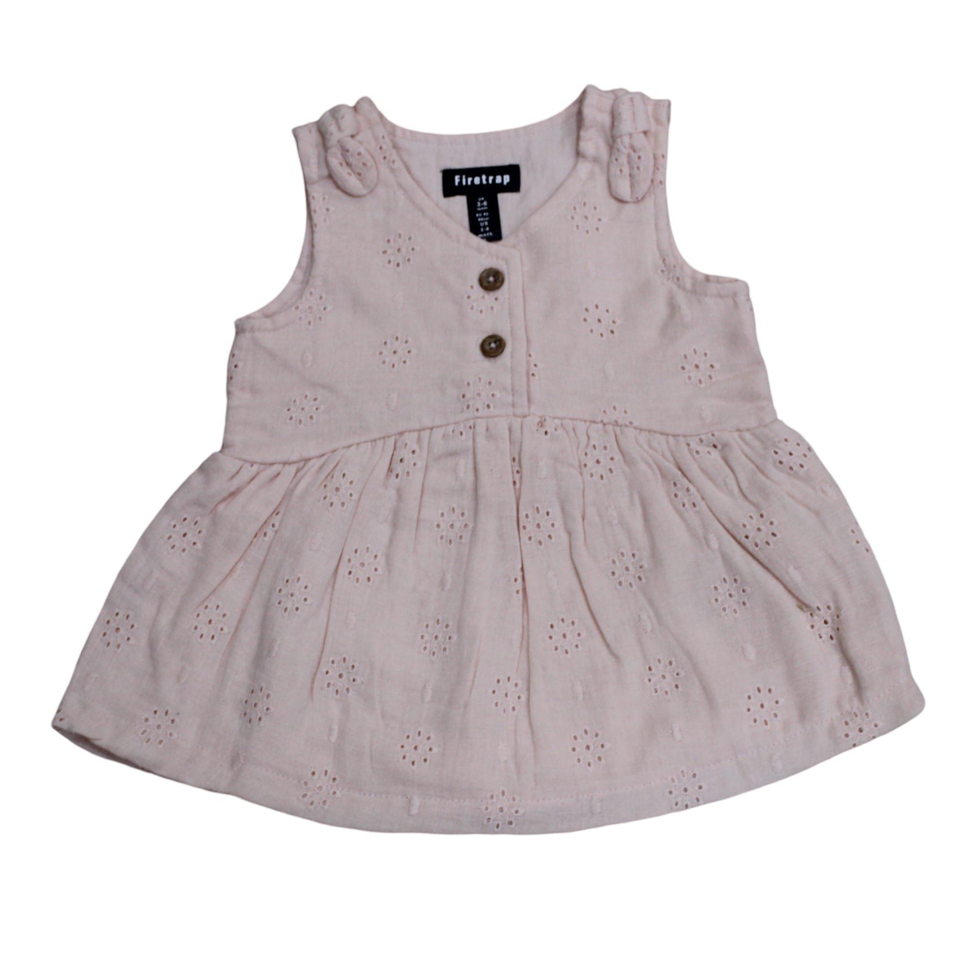 Pink - Firetrap - Girls Embroidered Cotton Dress & Bloomer Set - 2