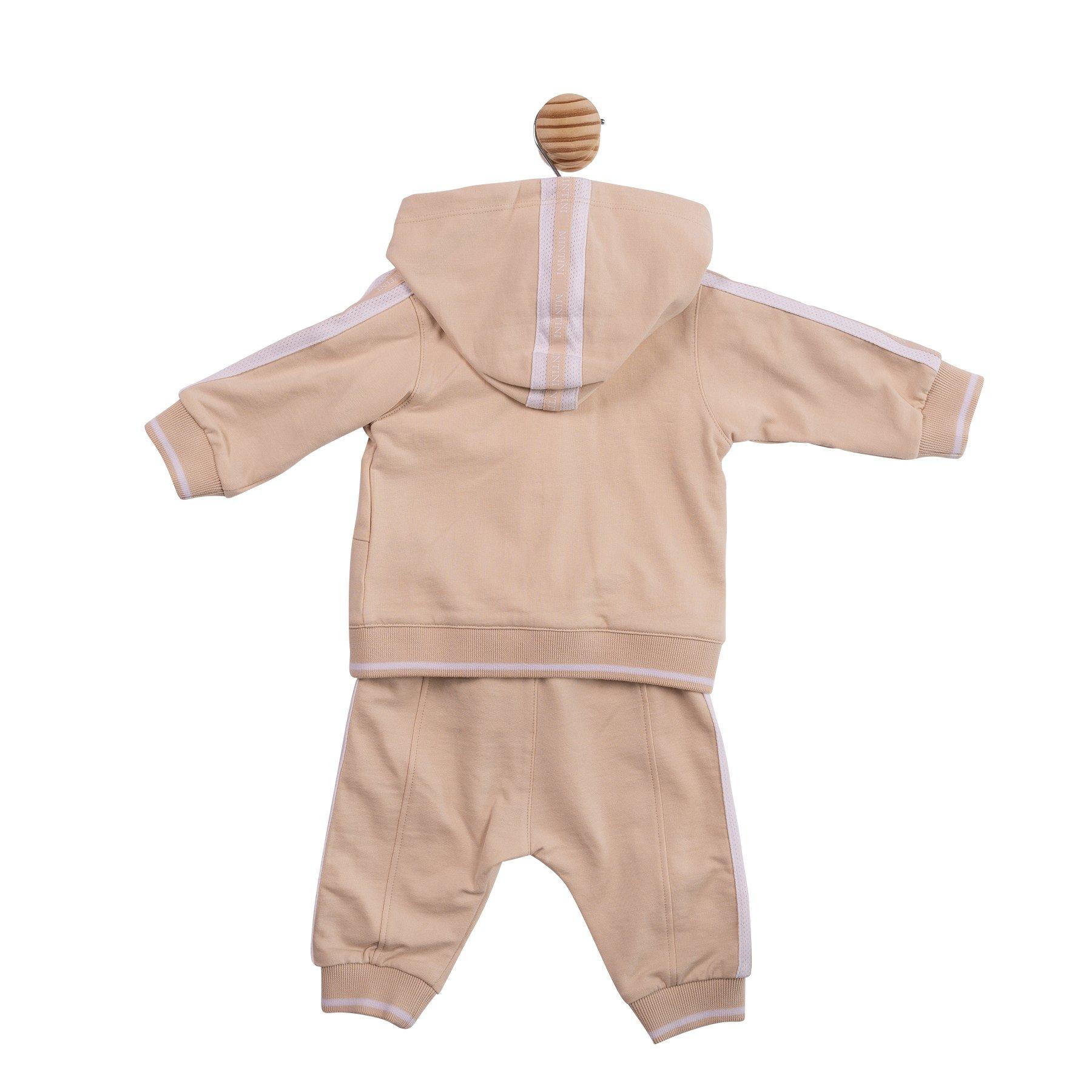 Beige - Mintini Baby - Kids' 3 Piece Jogging Top and Trouser Pyjama Set - 2