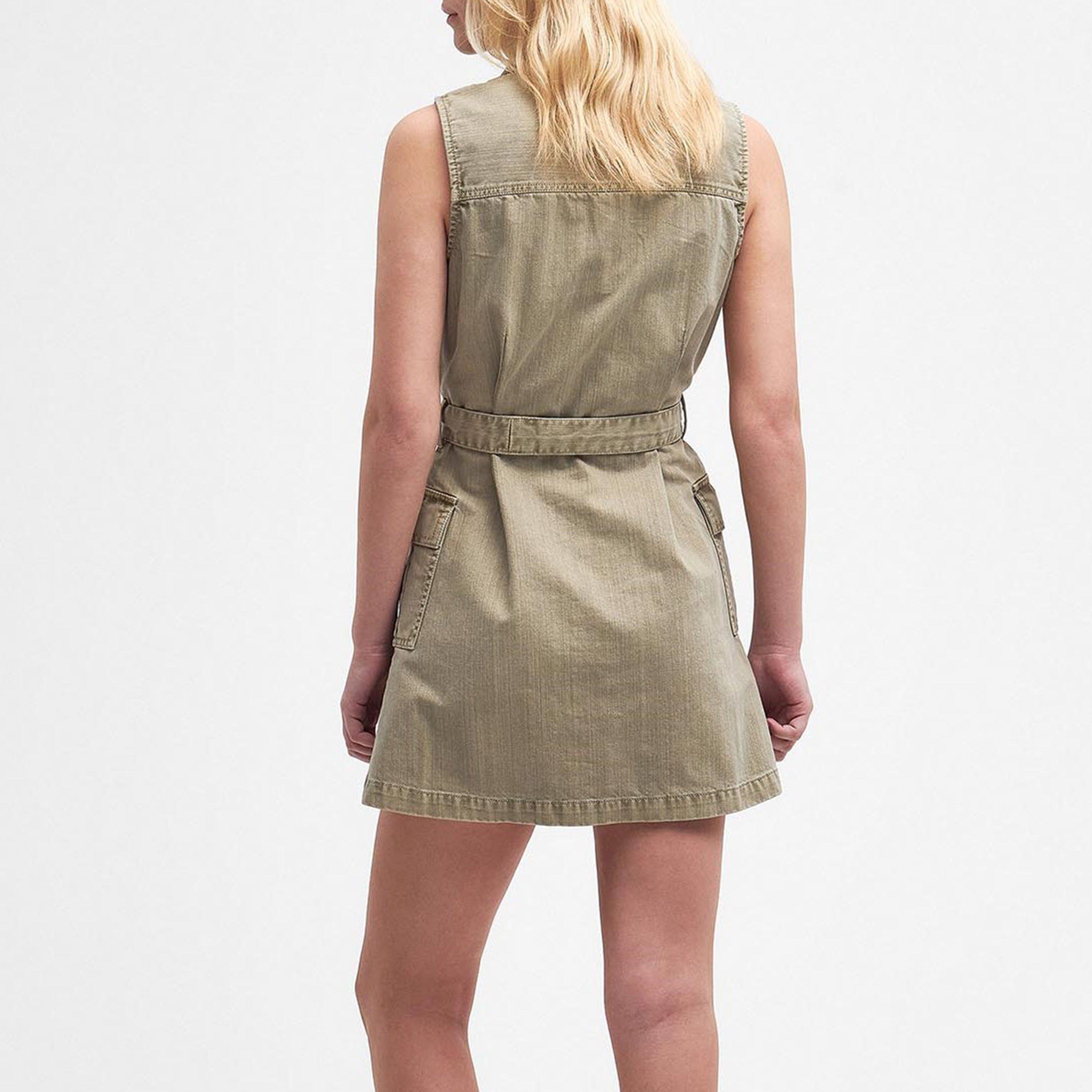 Washed Khaki - Barbour International - Tamsin Denim Mini Dress - 2