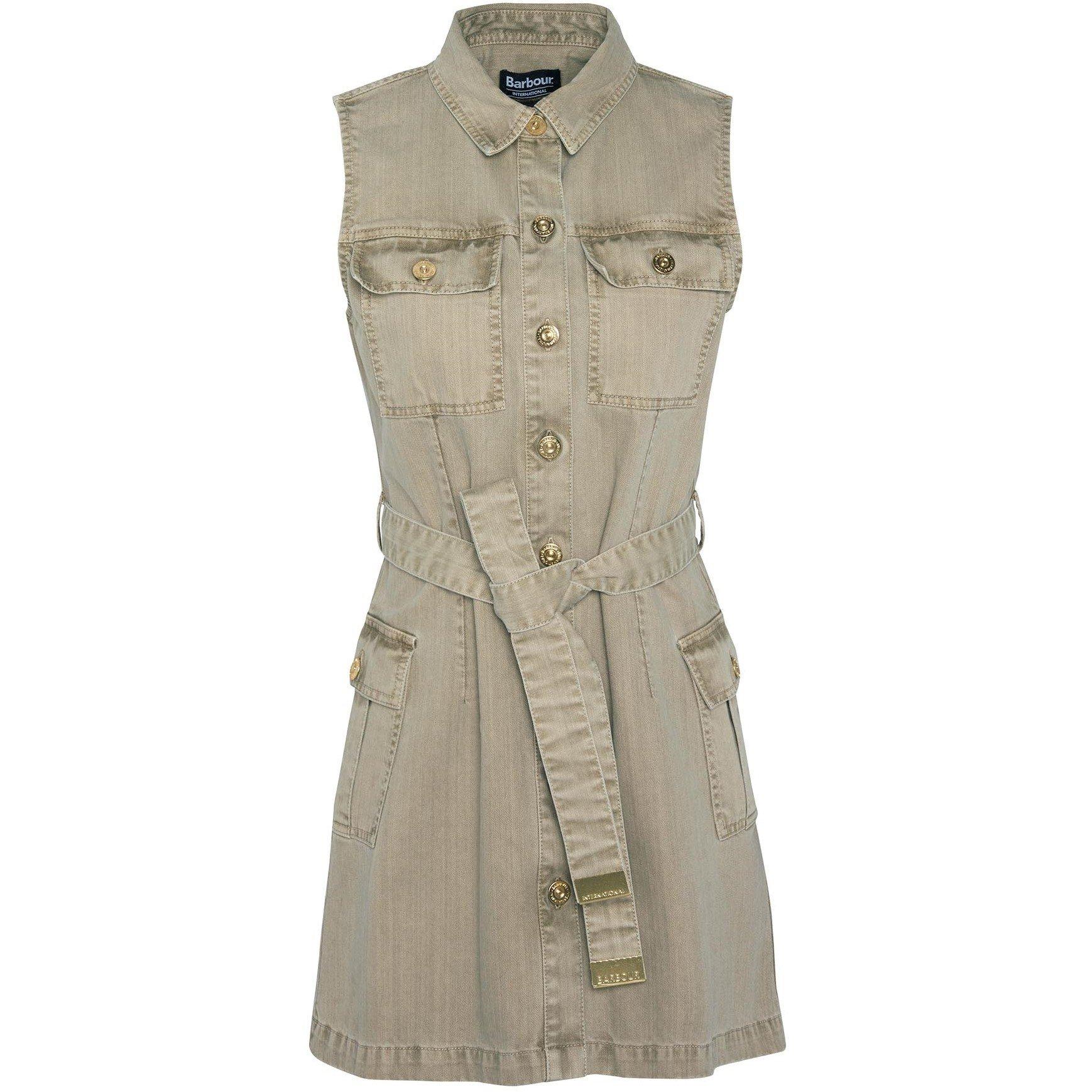 Washed Khaki - Barbour International - Tamsin Denim Mini Dress - 5