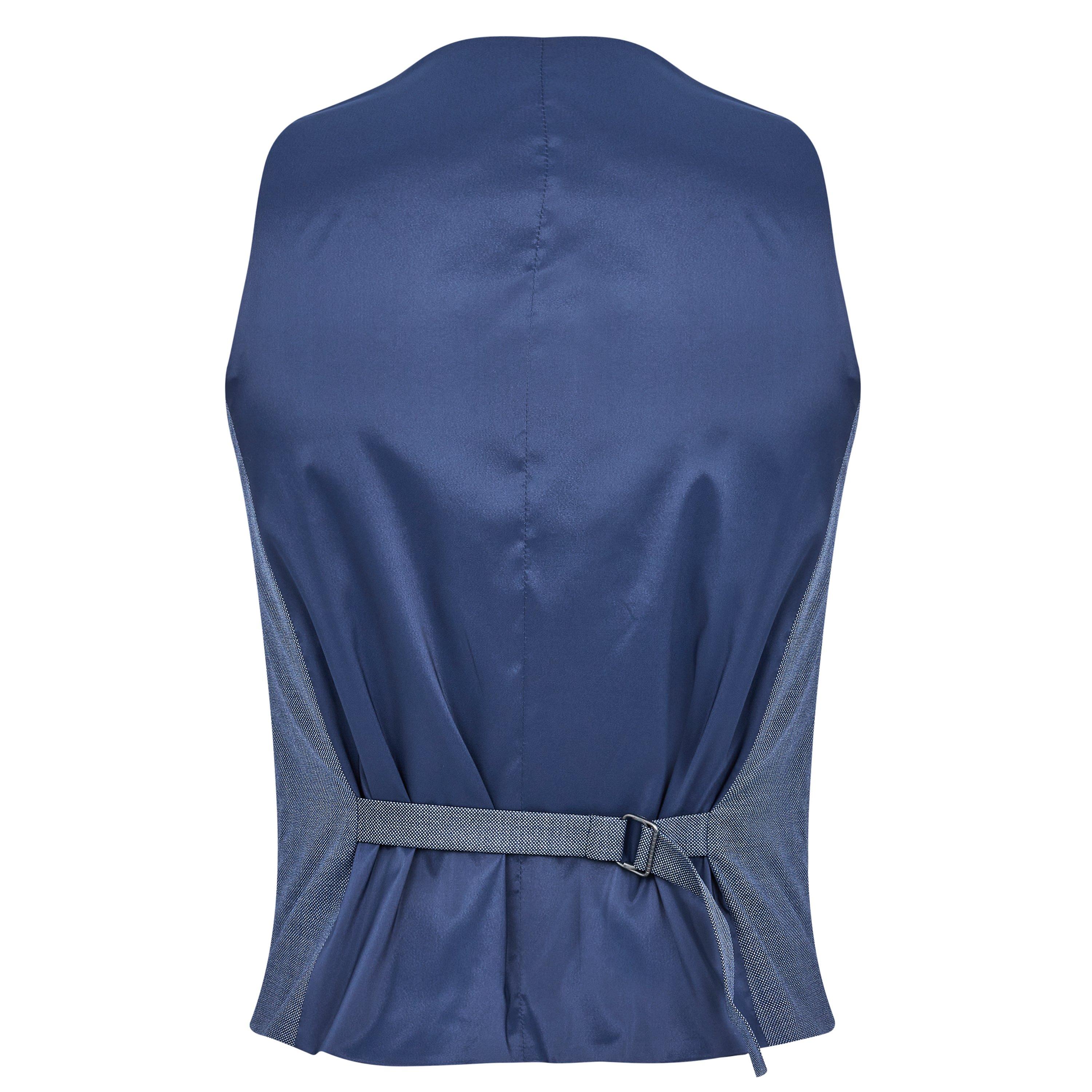Blue - Richard James - Wilder Tailored Fit Birdseye Waistcoat - 7