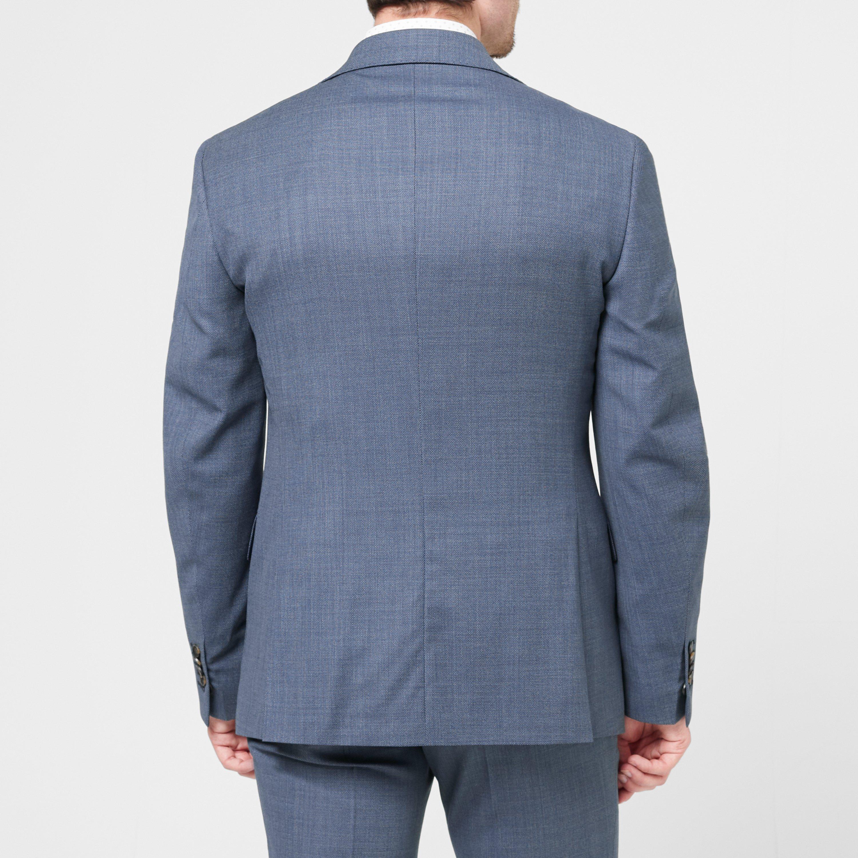 Blue - Richard James - Wilder Tailored Fit Birdseye Waistcoat - 4