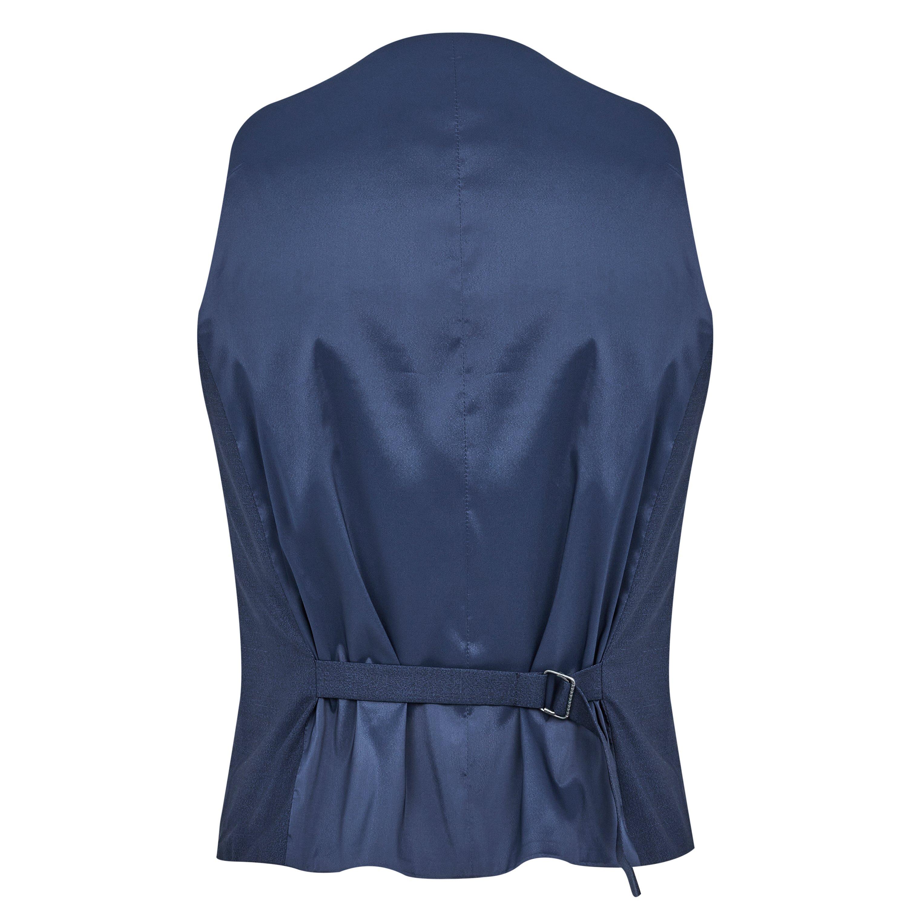 Navy - Richard James - Wilder Tailored Fit Wool Waistcoat - 8