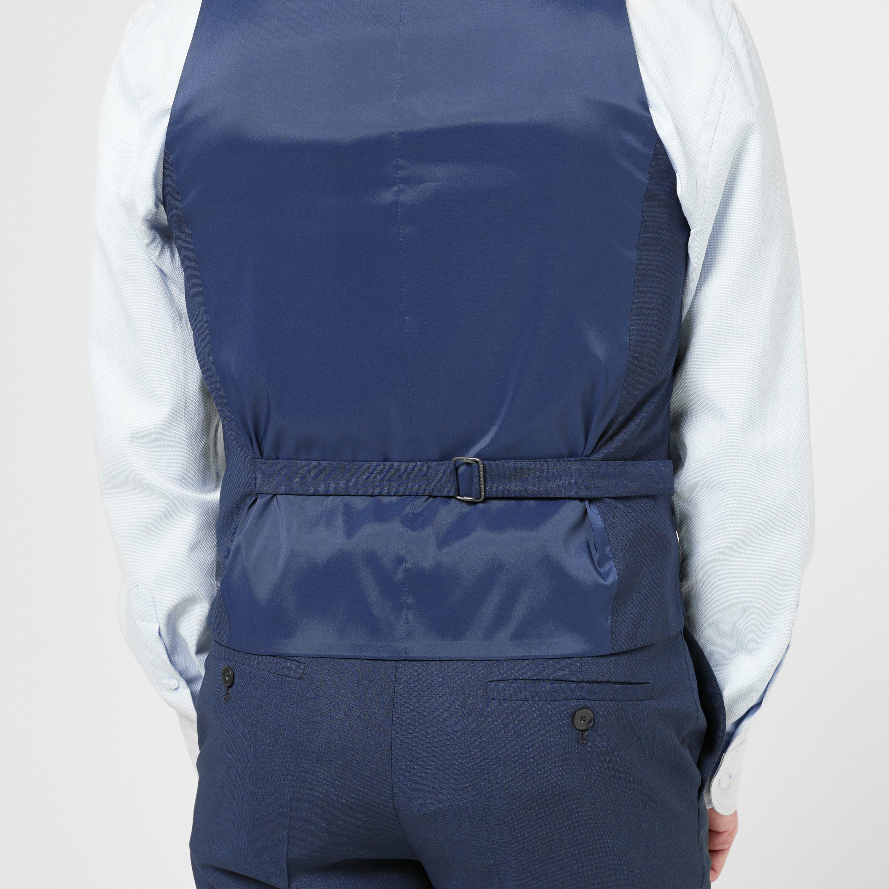 Navy - Richard James - Wilder Tailored Fit Wool Waistcoat - 5