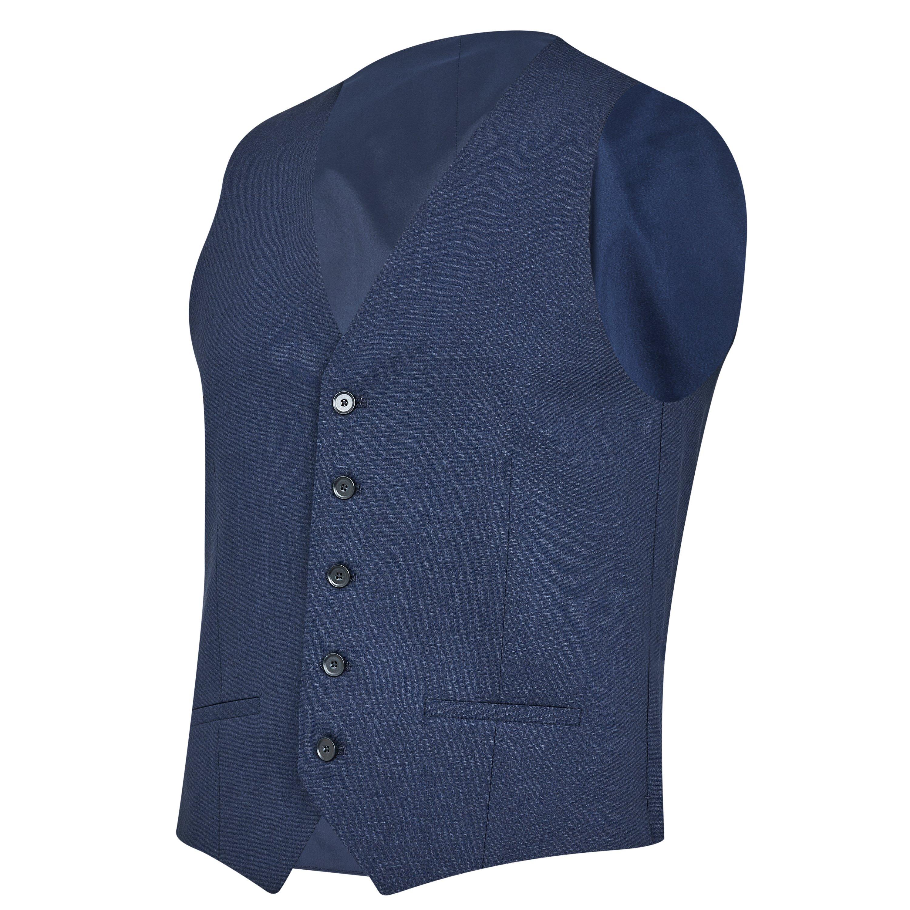 Navy - Richard James - Wilder Tailored Fit Wool Waistcoat - 7