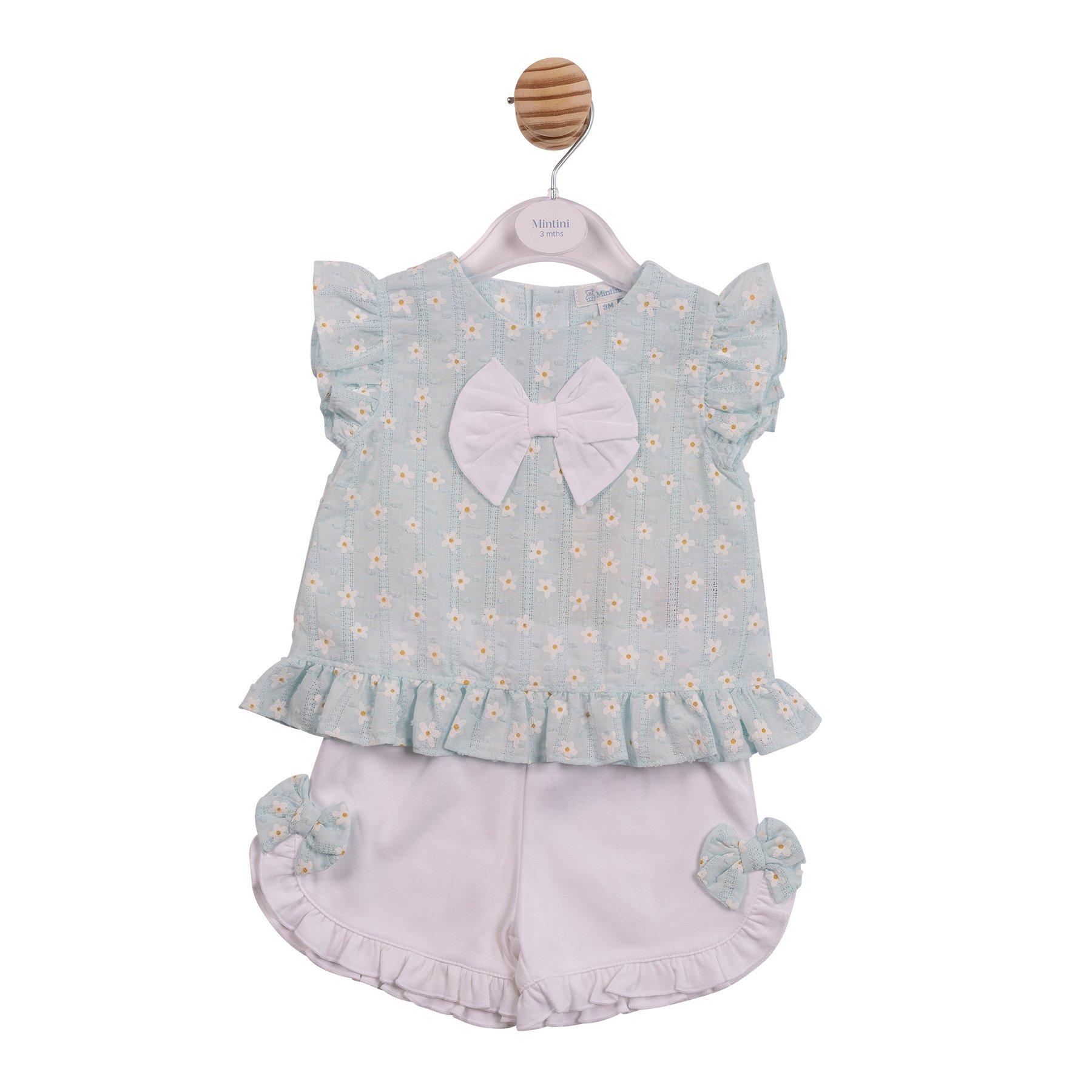 Weiß/Aqua - Mintini Baby - Kids' Tunic and Shorts Set - 1