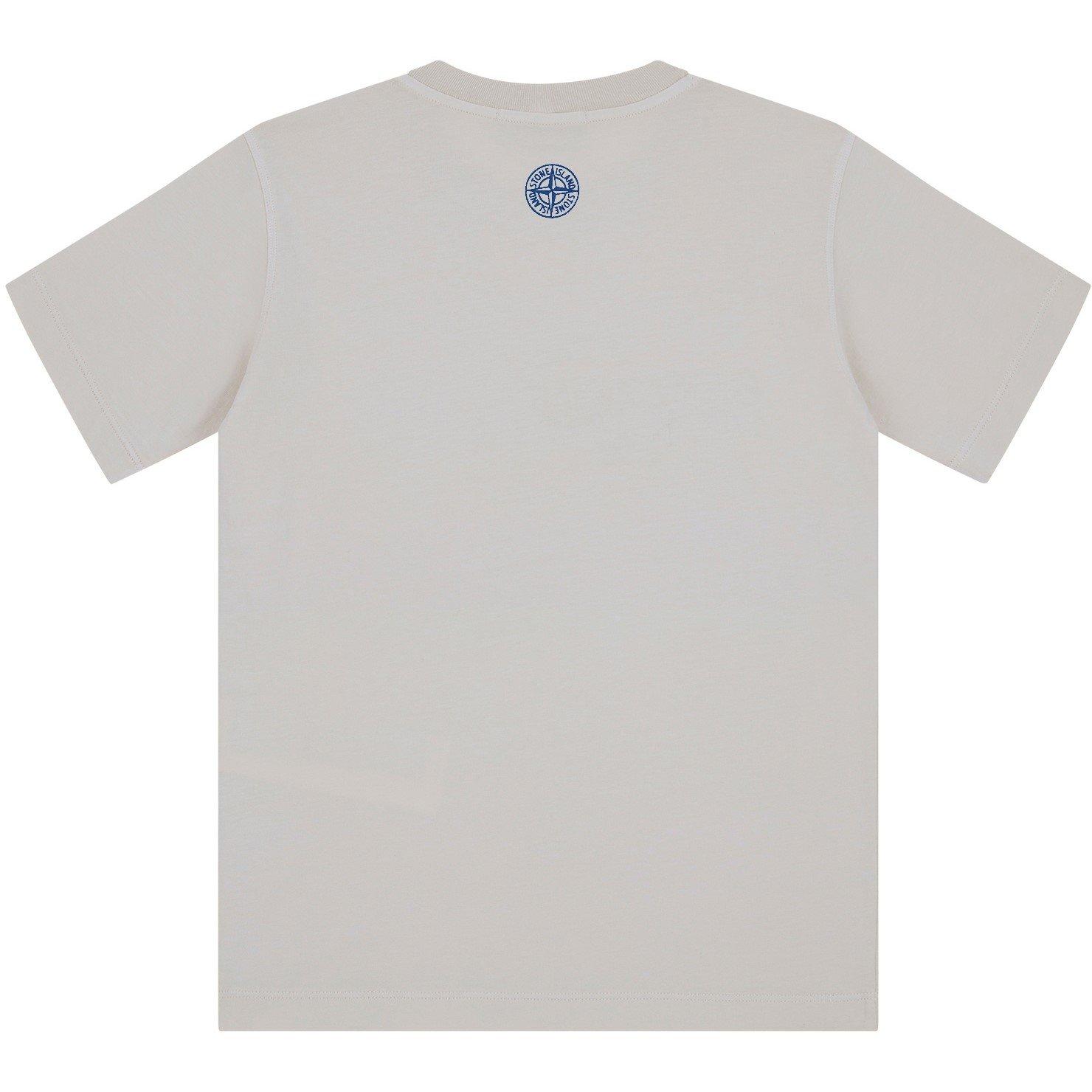 Bianco V0001 - Stone Island - Junior Logo Tshirt - 2