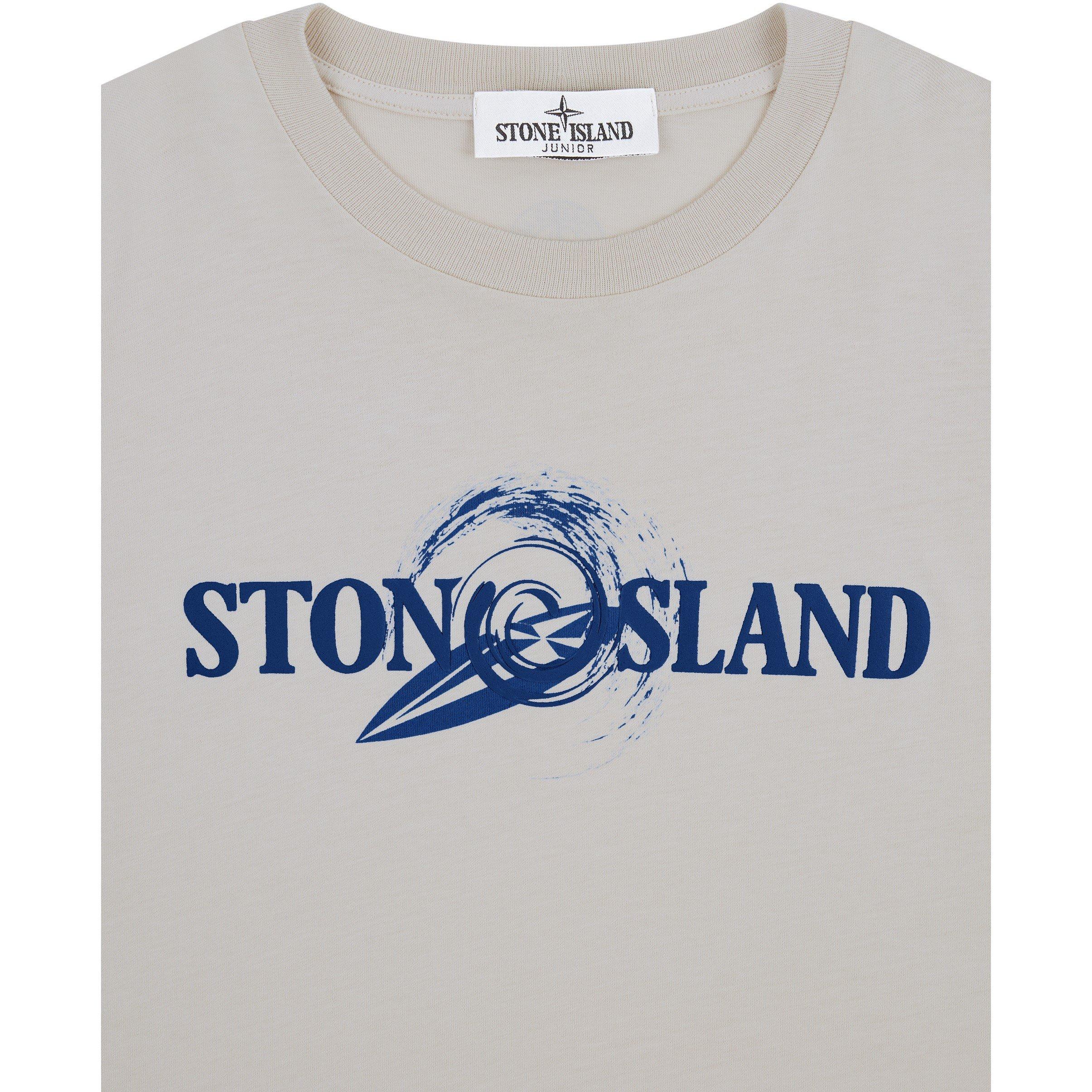 Bianco V0001 - Stone Island - Junior Logo Tshirt - 3
