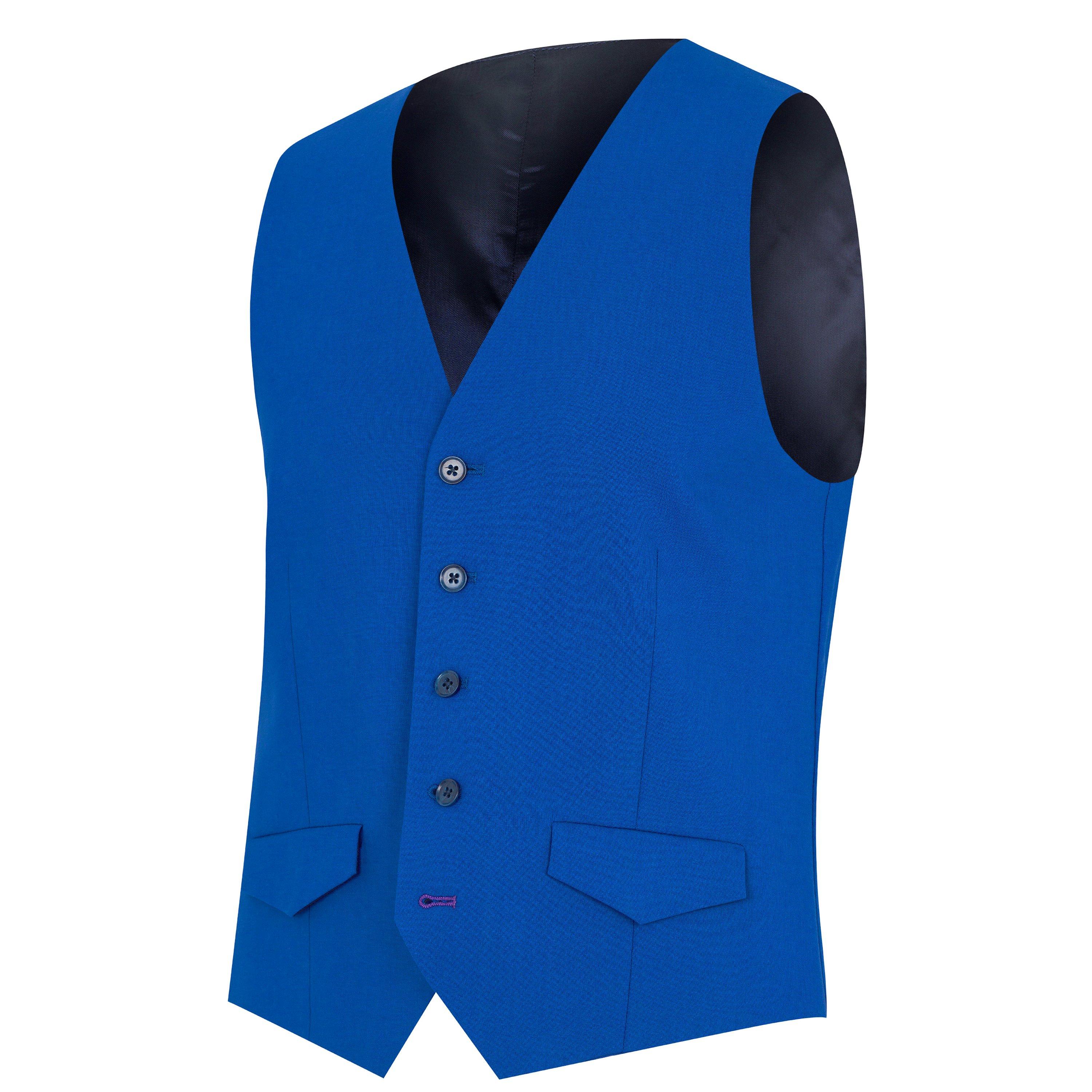 Bright Blue - Without Prejudice - Kilburn Slim Fit Waistcoat - 11