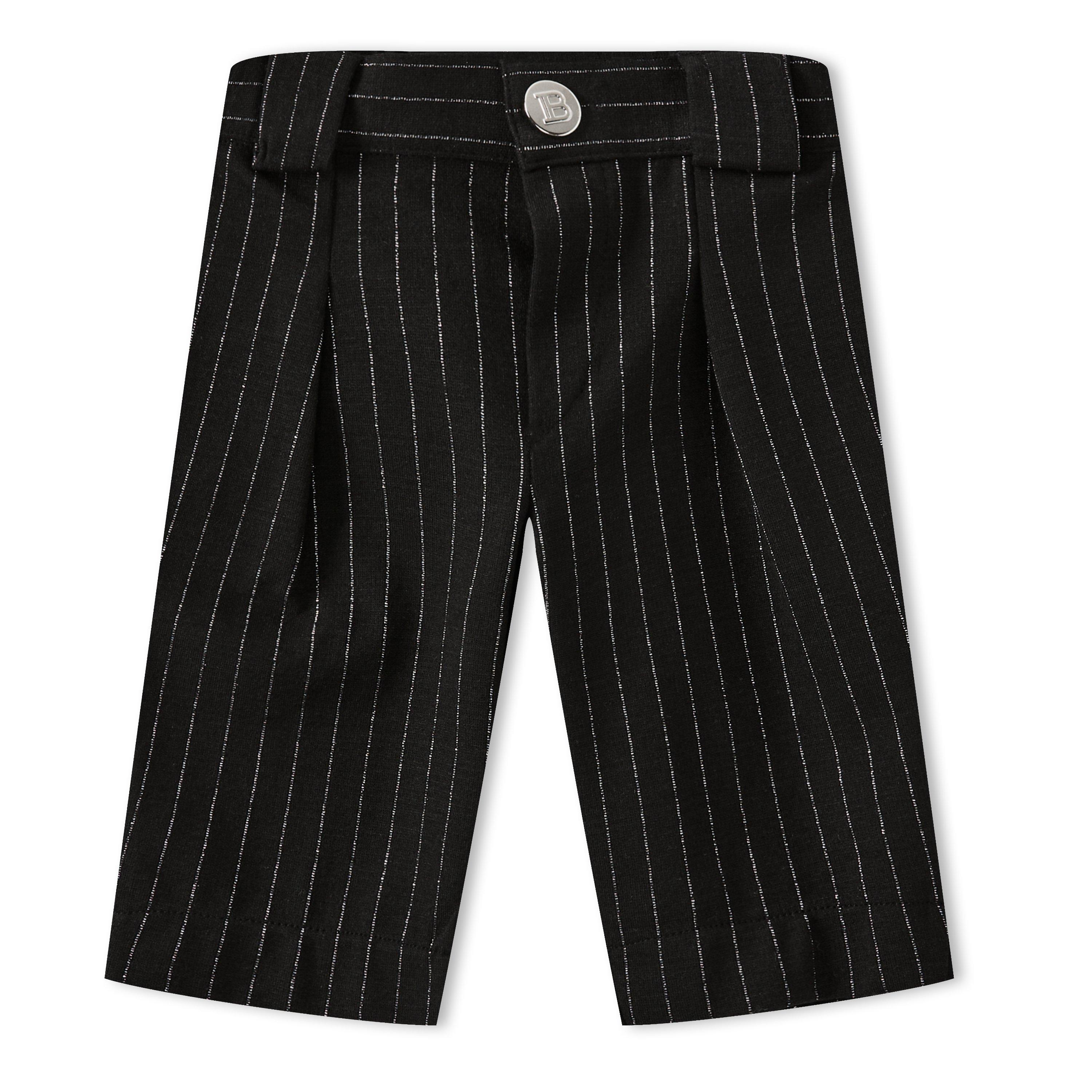 black/silver - Balmain - Kids' Suit Straight Leg Trouser - 3
