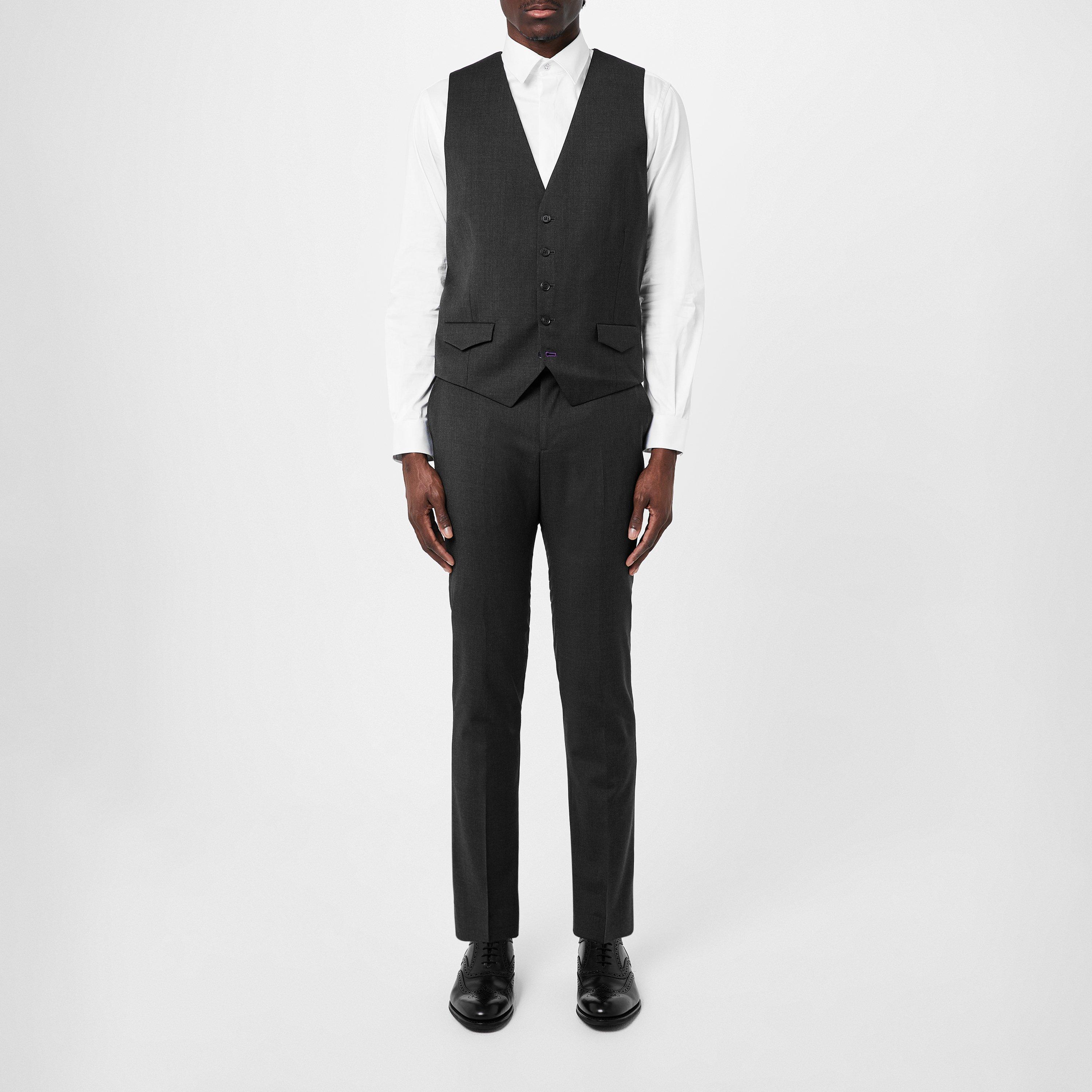 Charcoal - Without Prejudice - Kilburn Charcoal Slim Fit Waistcoat - Italian Fabric - 2