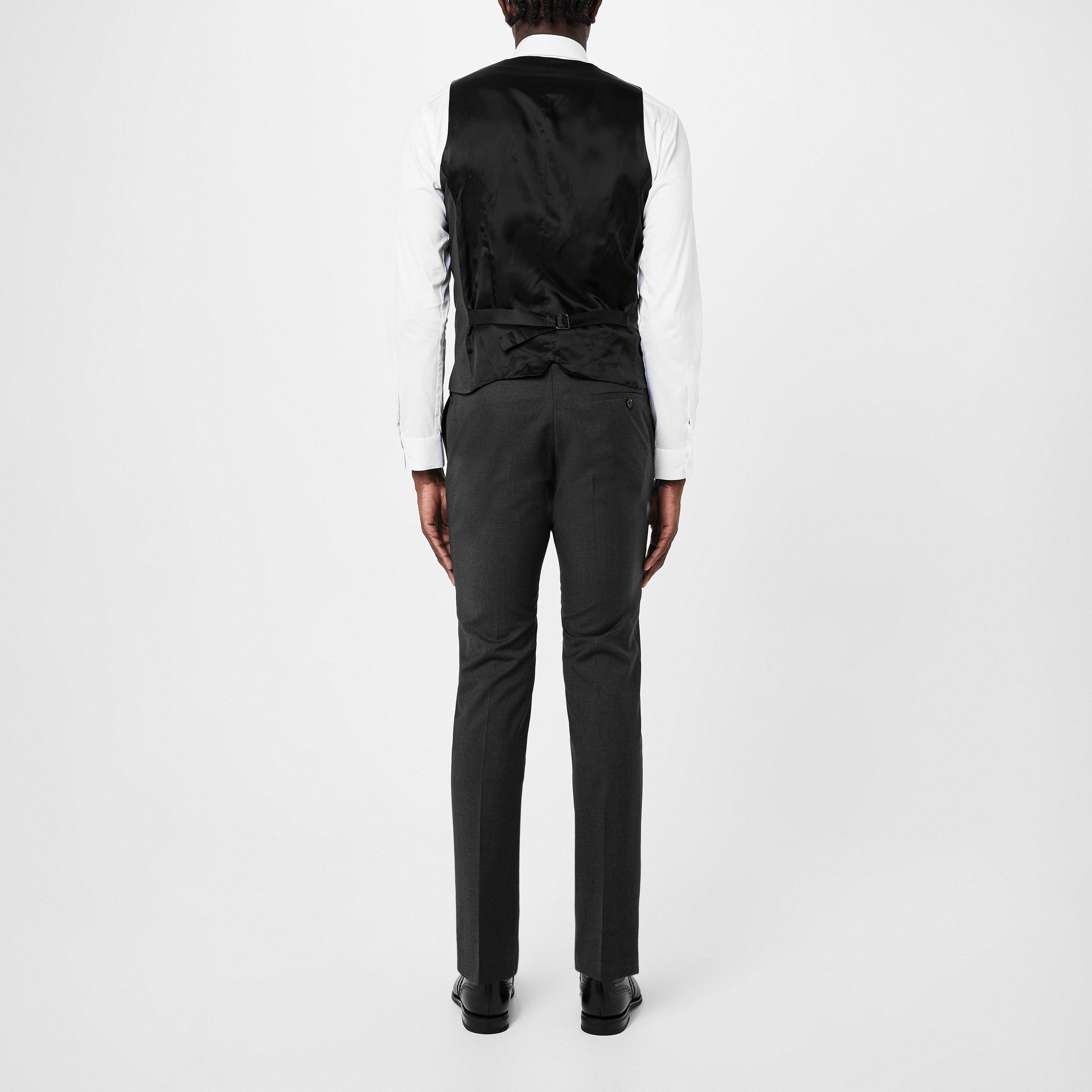 Charcoal - Without Prejudice - Kilburn Charcoal Slim Fit Waistcoat - Italian Fabric - 4