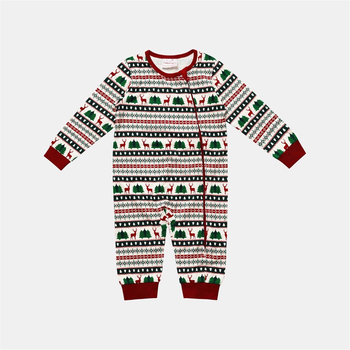 Fairisle - The Spirit Of Christmas - Baby Fairisle Xmas Family Cotton Sleepsuit - 7