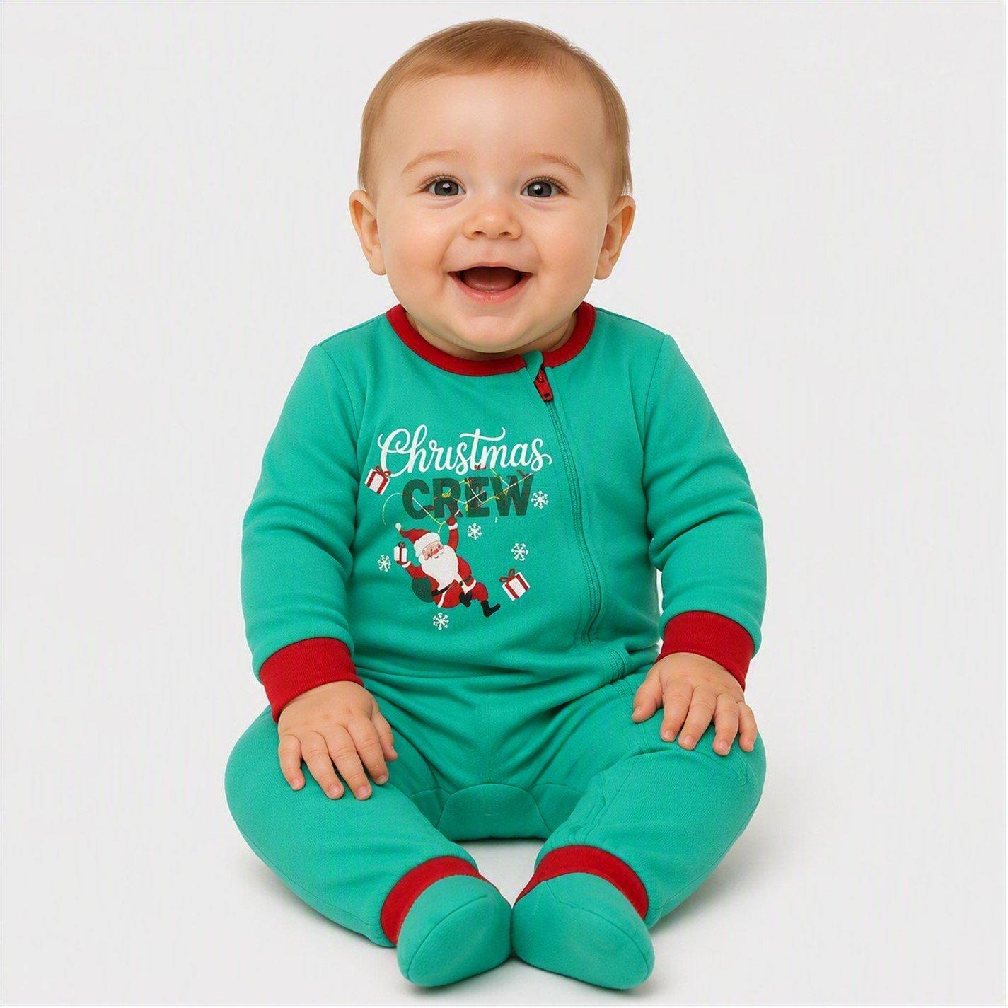 Xmas Crew - The Spirit Of Christmas - Baby Christmas Family Cotton Sleepsuit - 3