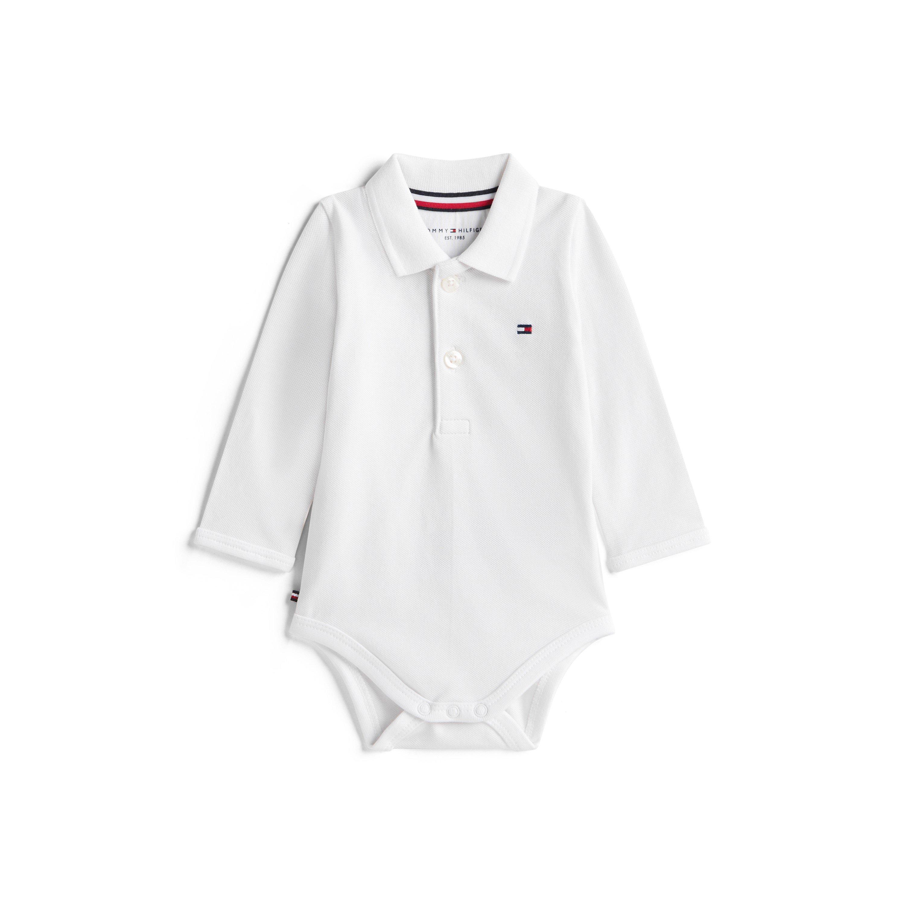 Tommy Hilfiger  Newborn Kids' Long-Sleeve Bodysuit - White Ybr - 9M(74)
