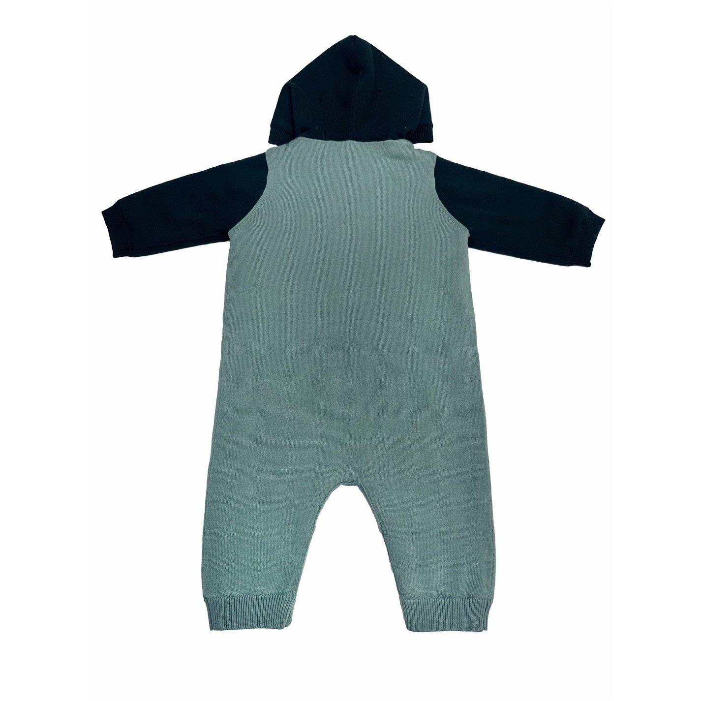 Trellis - Pretty Green - Kids Cotton Long Sleeve Pram Suit - 2