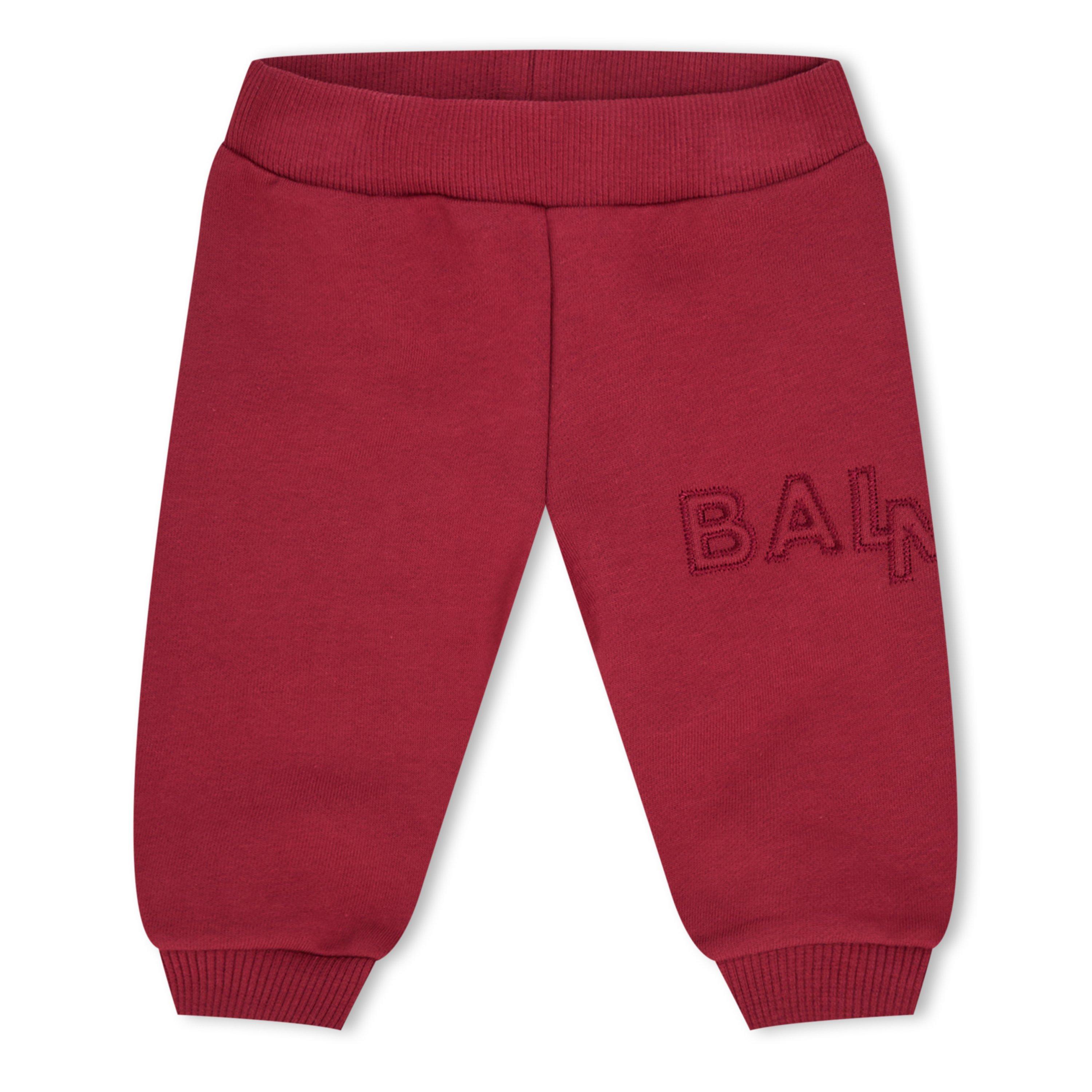 Balmain  Kids' Closed Hem Fleece Joggers - Maroon - Size 3M