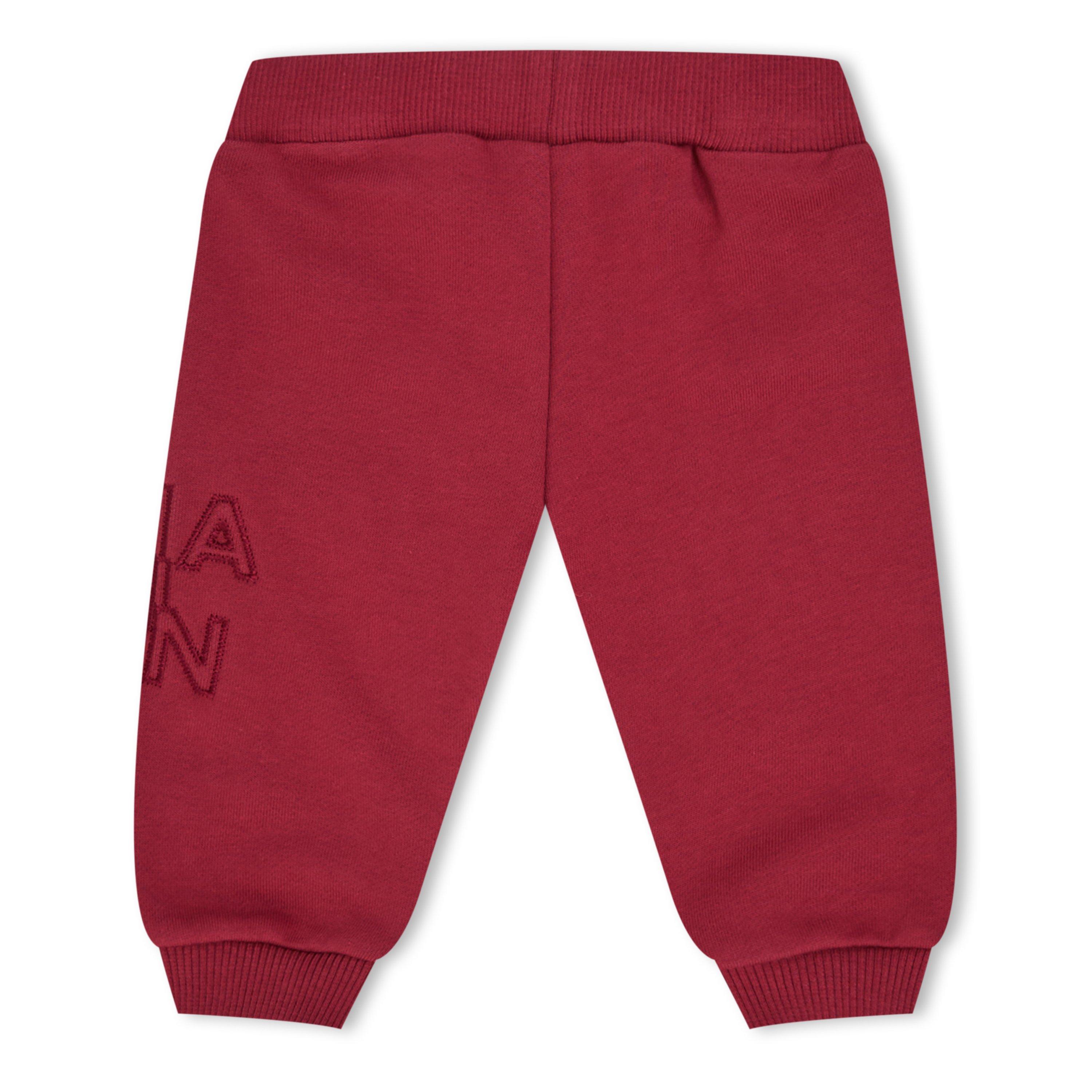 Maroon - Balmain - Unisex Kids' Closed Hem Fleece Joggers - 2