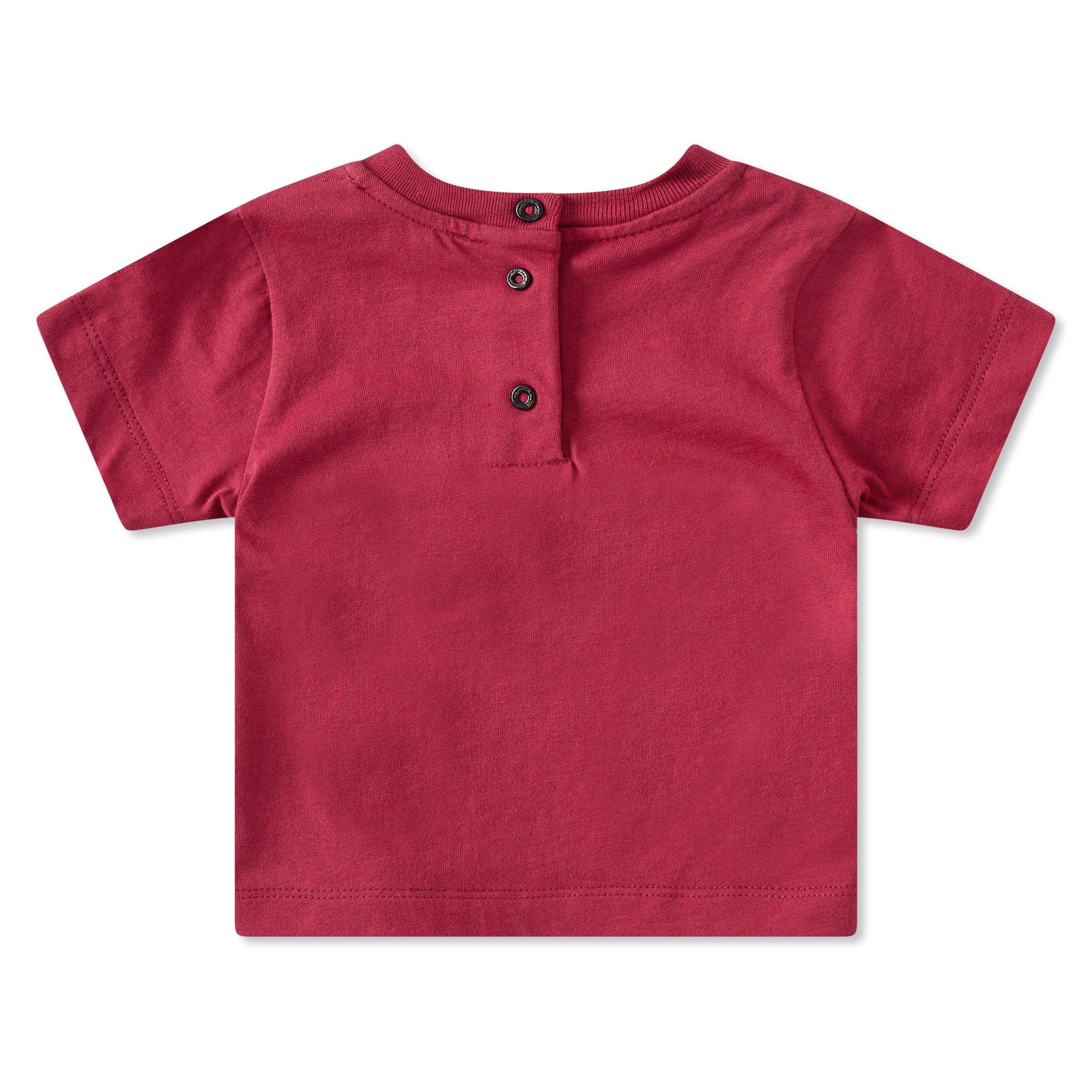 Maroon - Balmain - Unisex Kids' Logo Regular Fit T-Shirt - 2