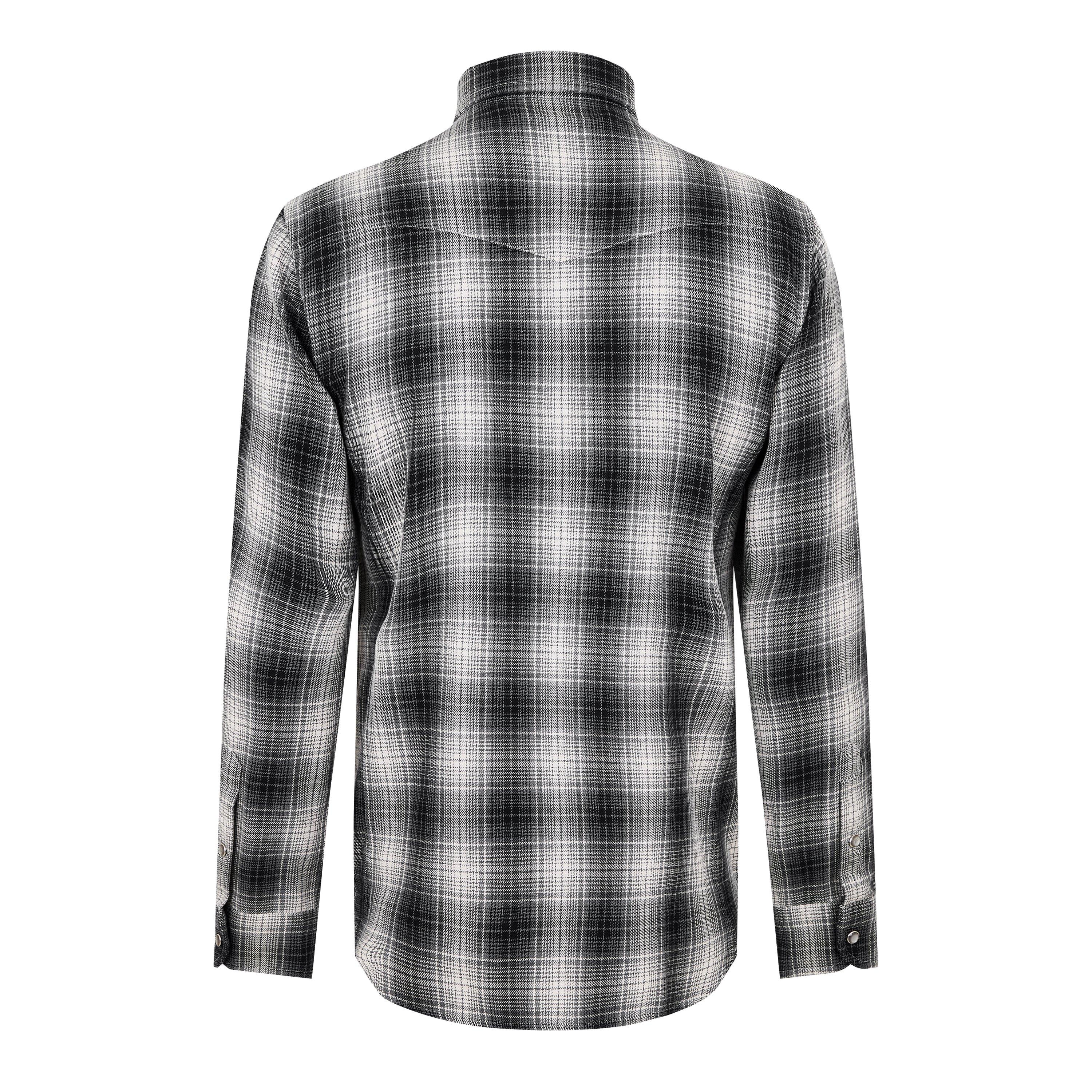 Combo Grey - Tom Ford - Men's Checked Western Long-Sleeve Patterned Shirt - 2
