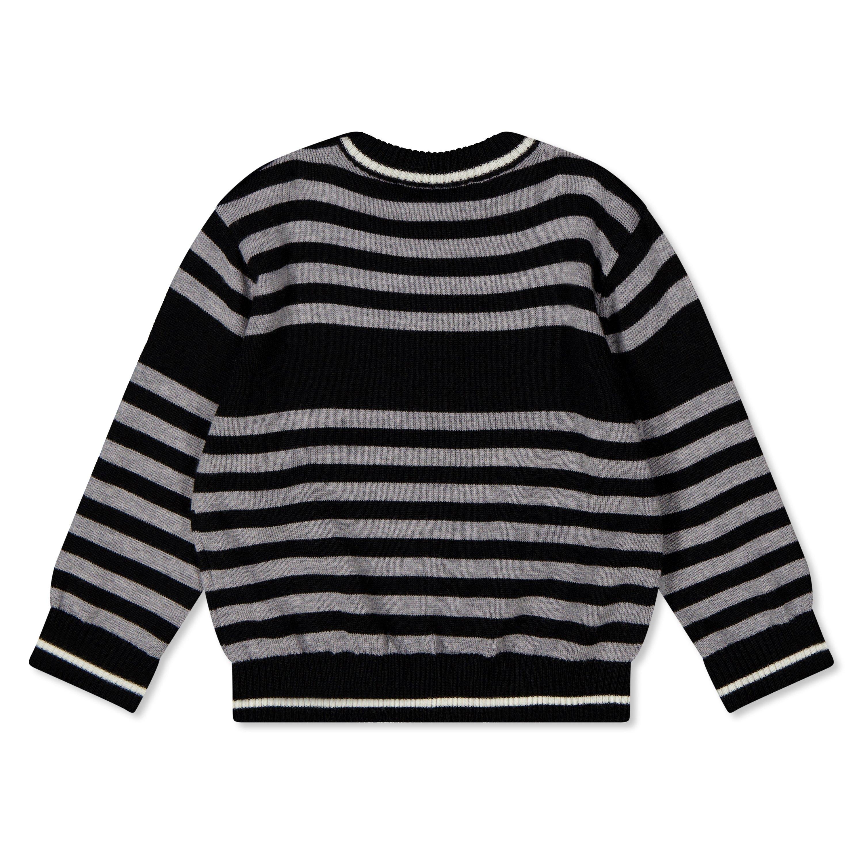 black/grey - Balmain - Unisex Kids' Logo Striped Hoodie - 2