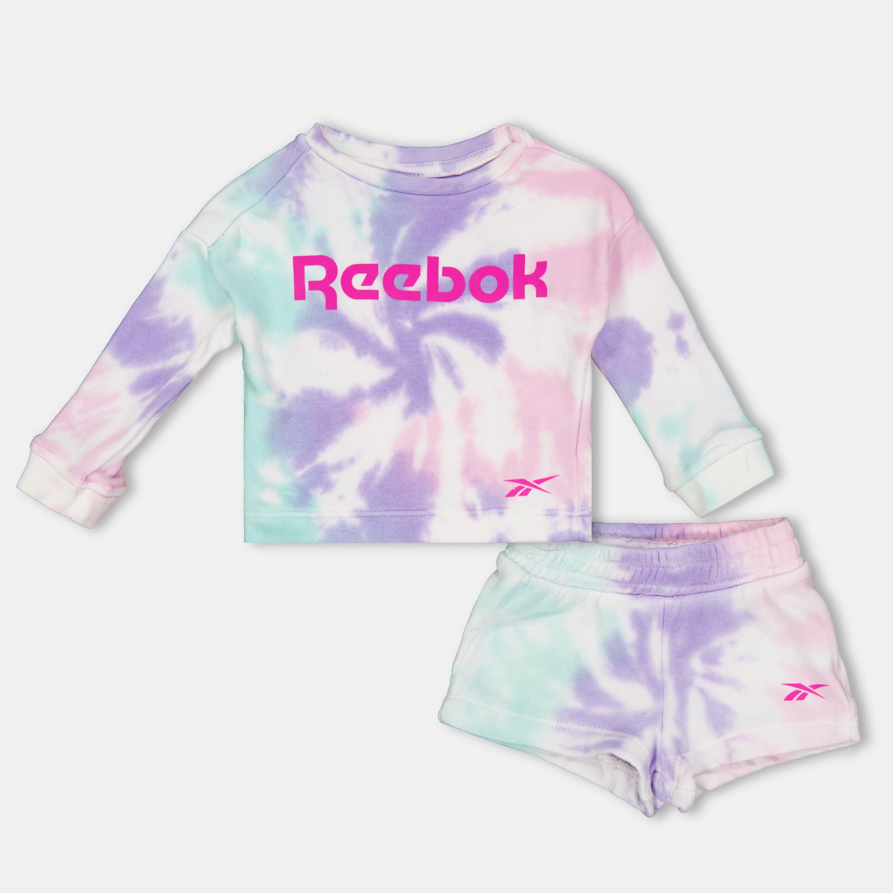 Reebok Women's Tie Dye Top And Shorts Set - Orchid Bloom - 0-6 Mnth